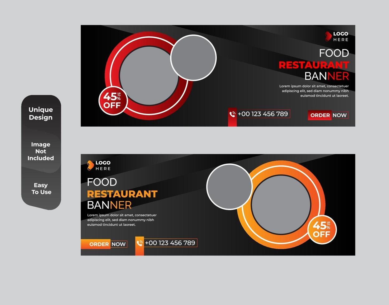 Healthy food banner template design set vector