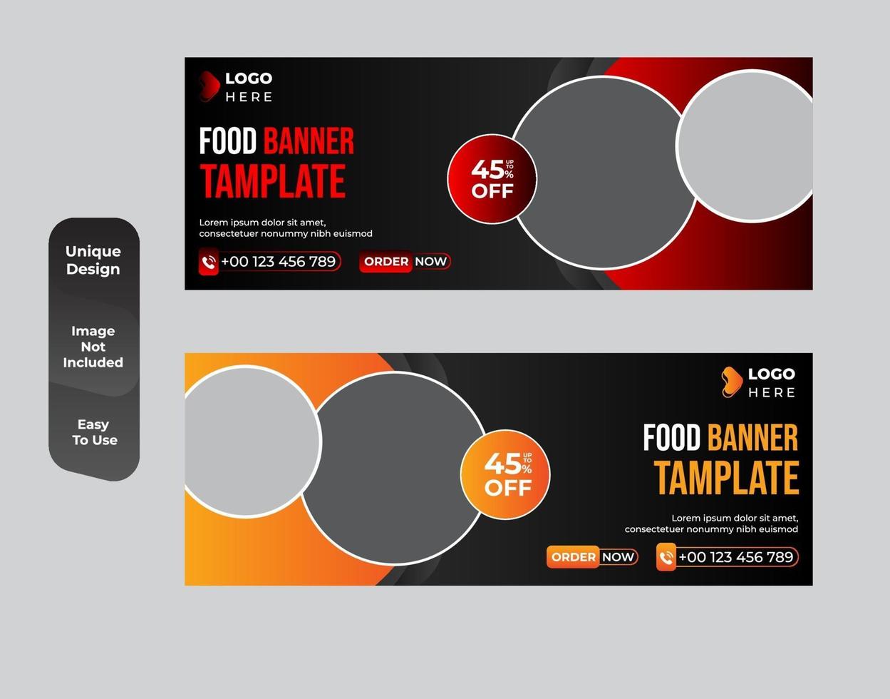 Healthy food banner template style set vector