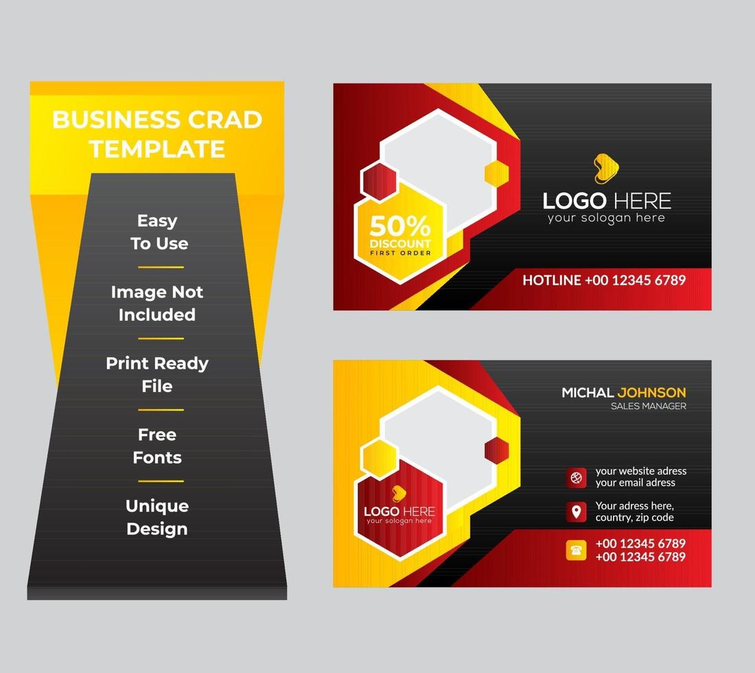 Business card set or template vector