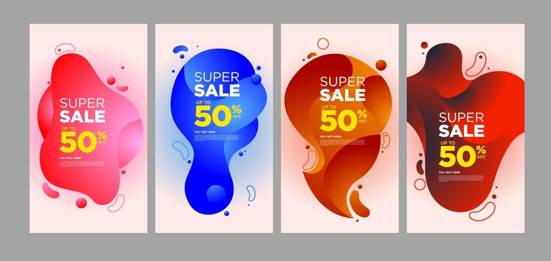 Vector colorful fluid and curve super sale banner