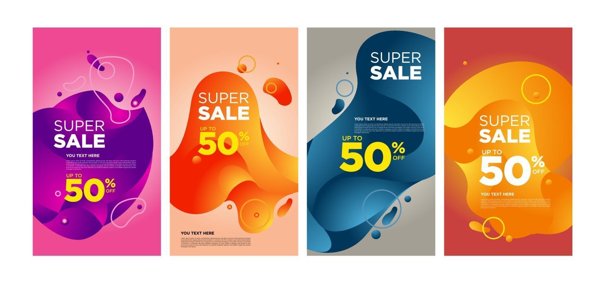 Vector colorful fluid and curve super sale banner