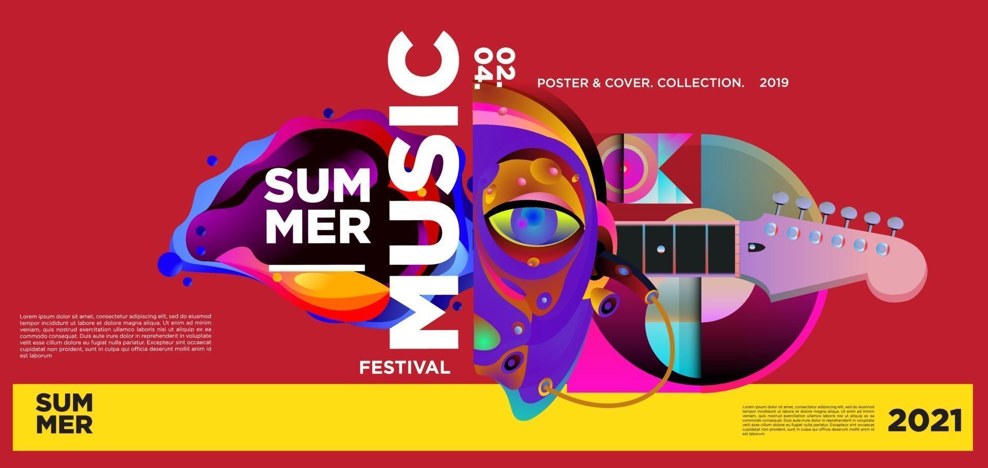 banner del festival del día de la música de verano vector