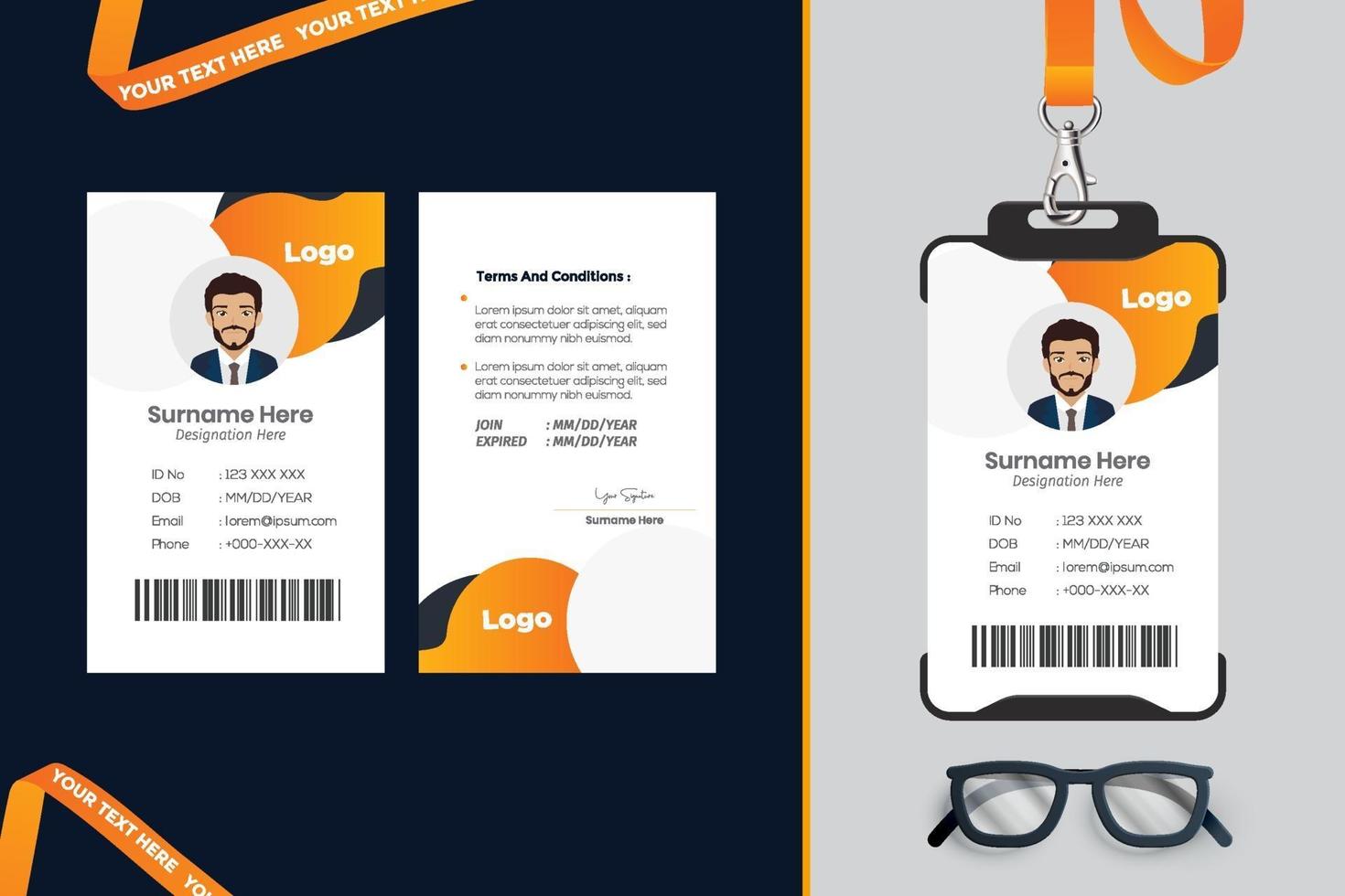 simple Id card template design vector