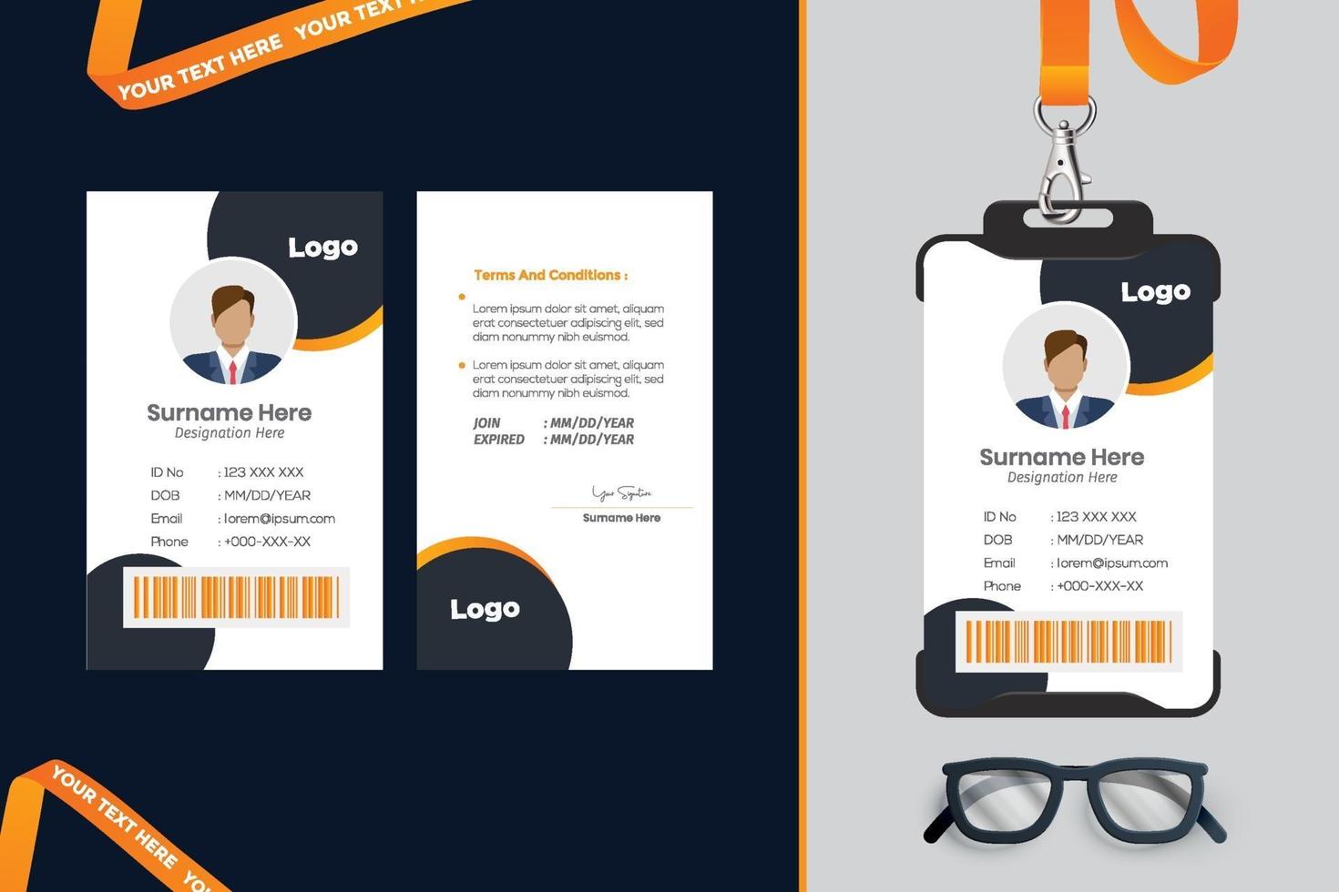 simple Id card template design vector