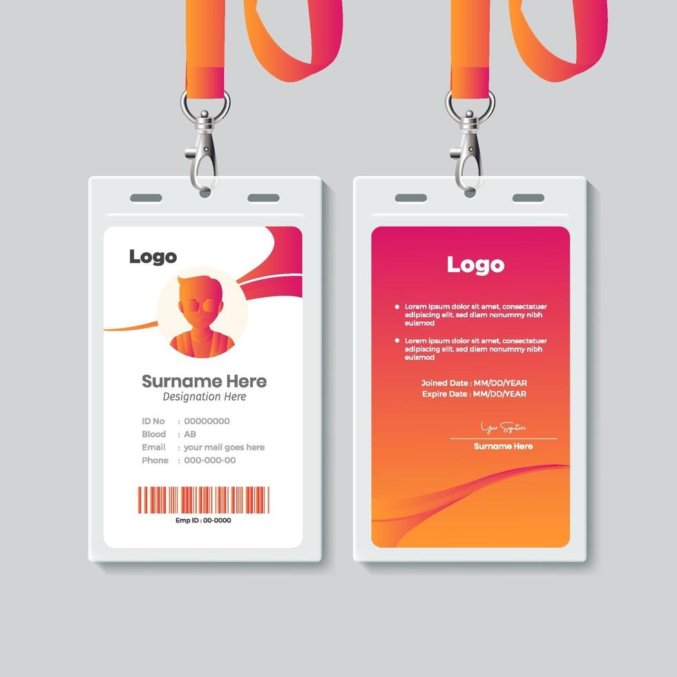 diseño de plantilla de tarjeta de identificación simple vector