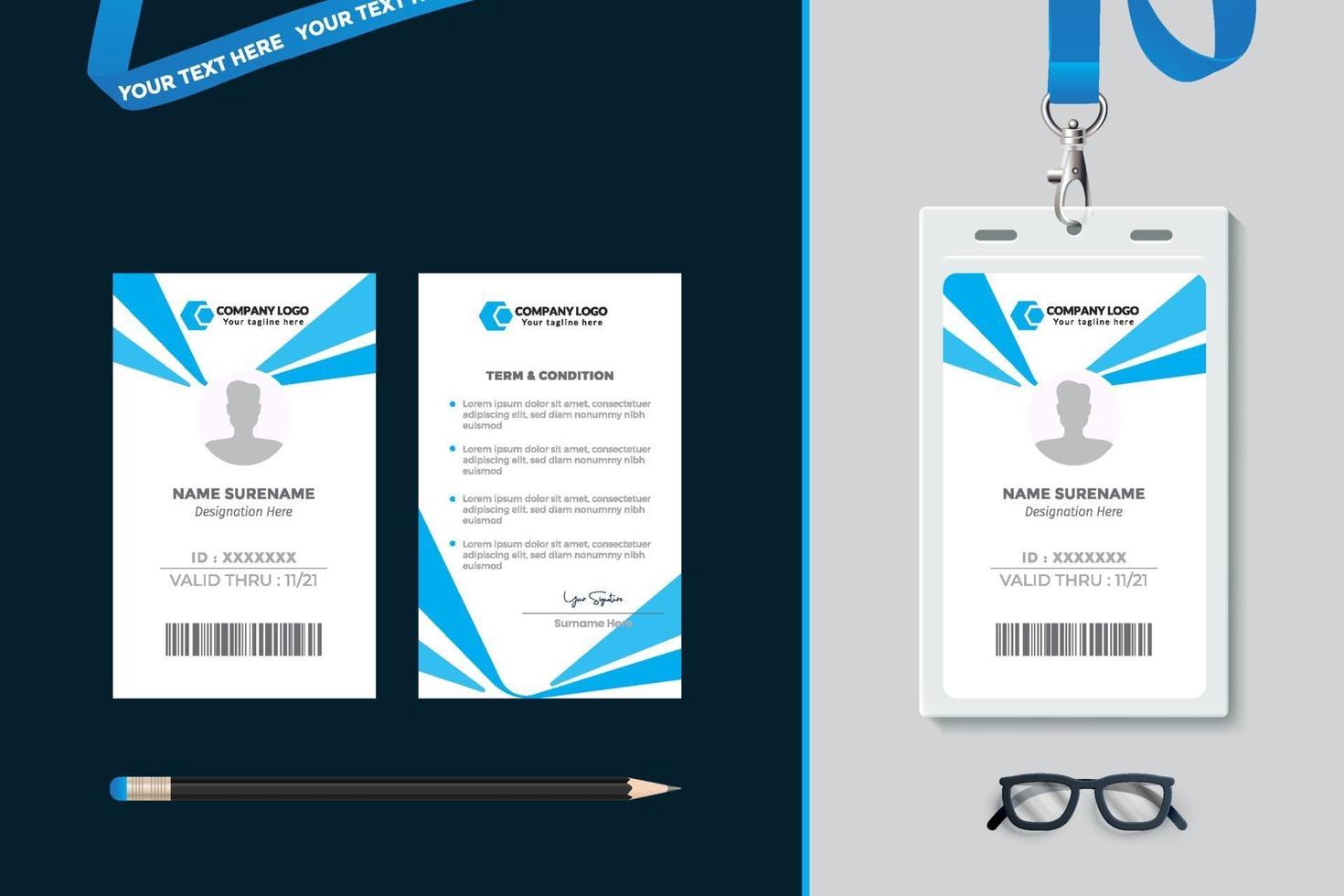 simple Id card template design vector