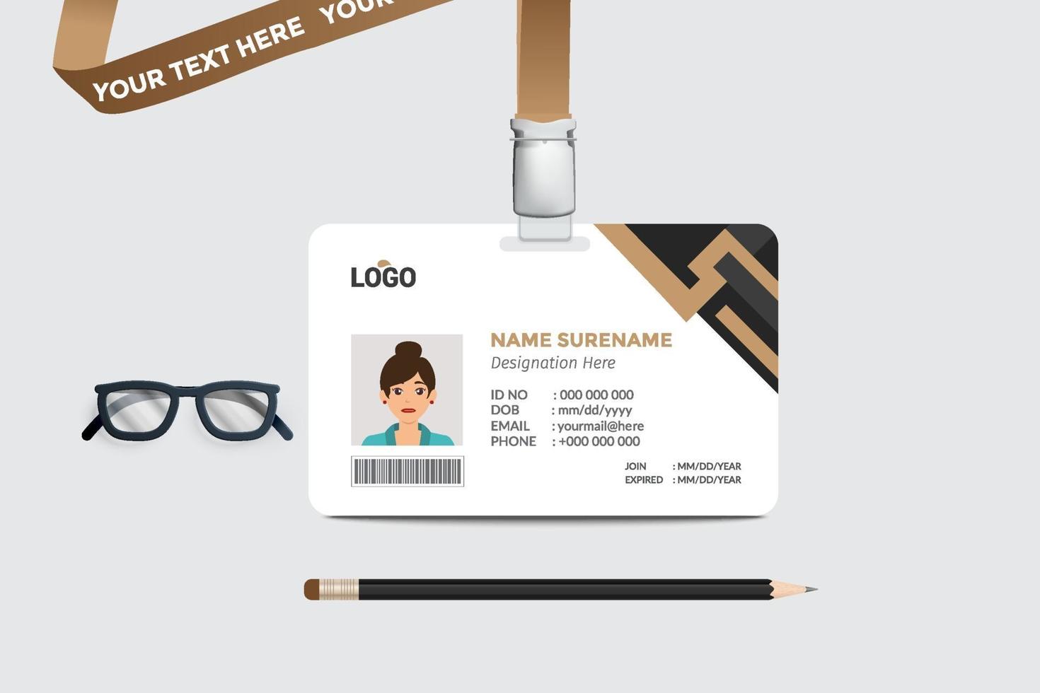 simple Id card template design vector
