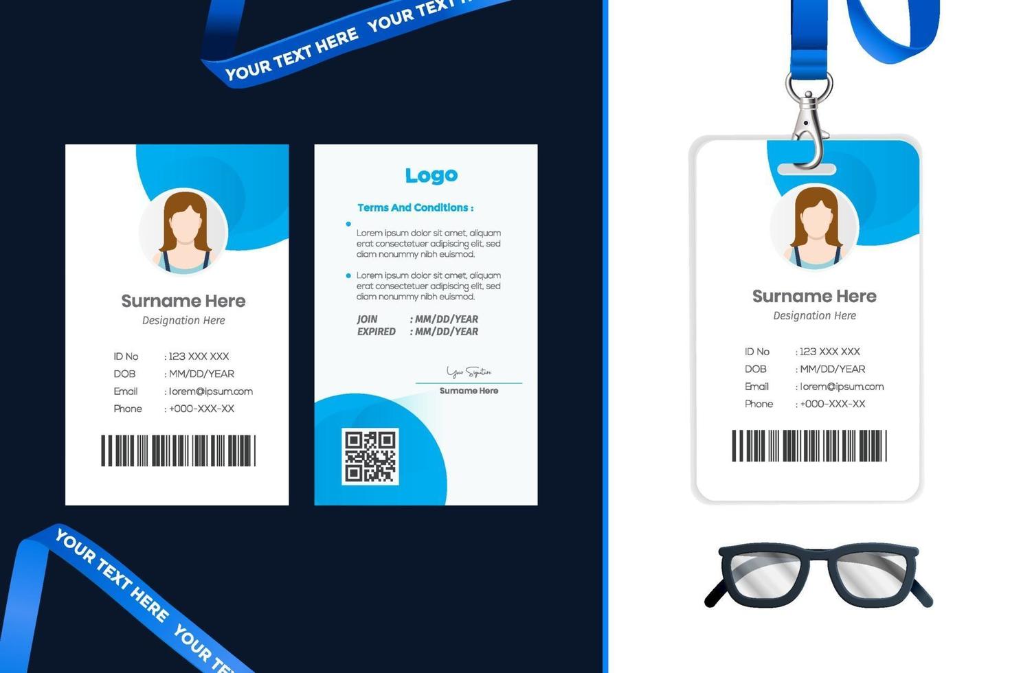 simple Id card template design vector