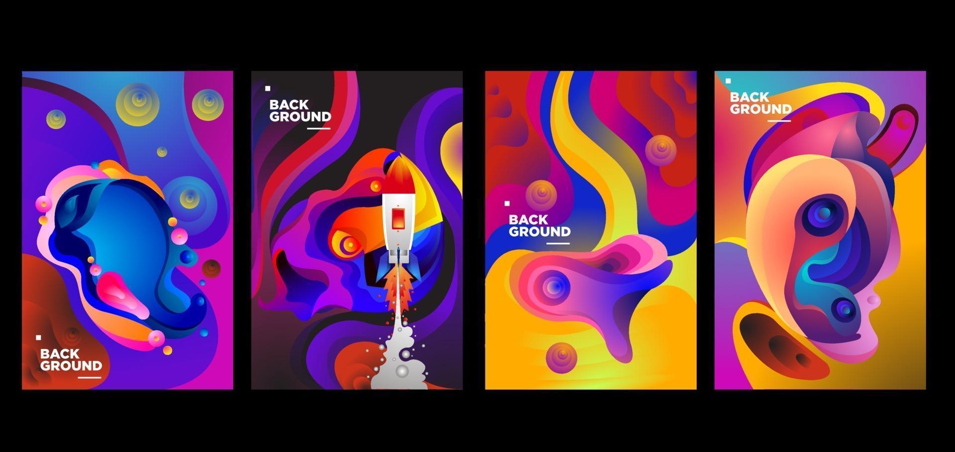 Vector colorful fluid and liquid gradient background banner