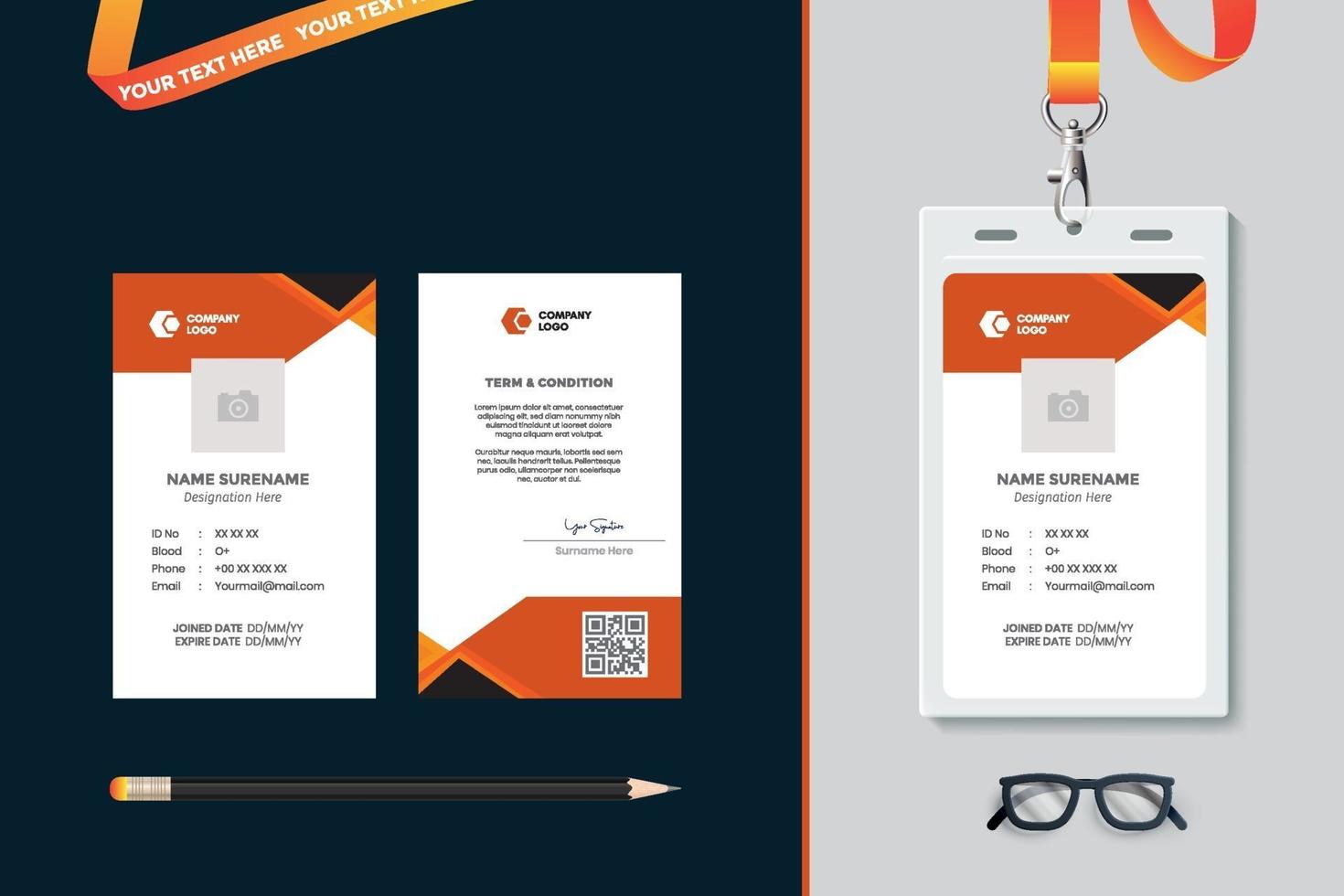 simple Id card template design vector