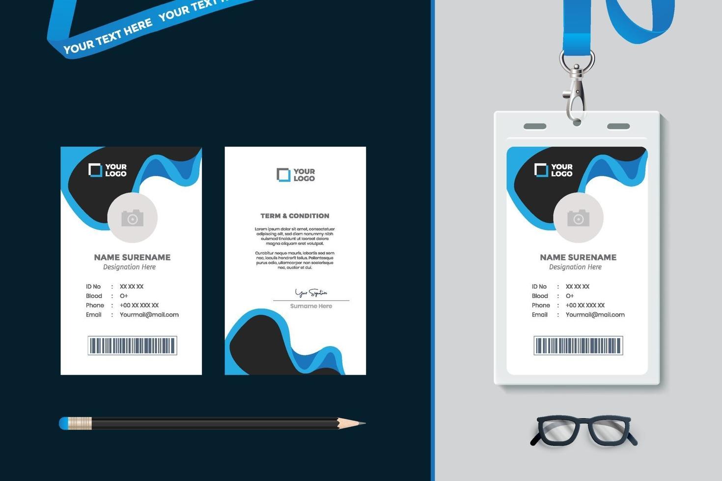 simple Id card template design vector