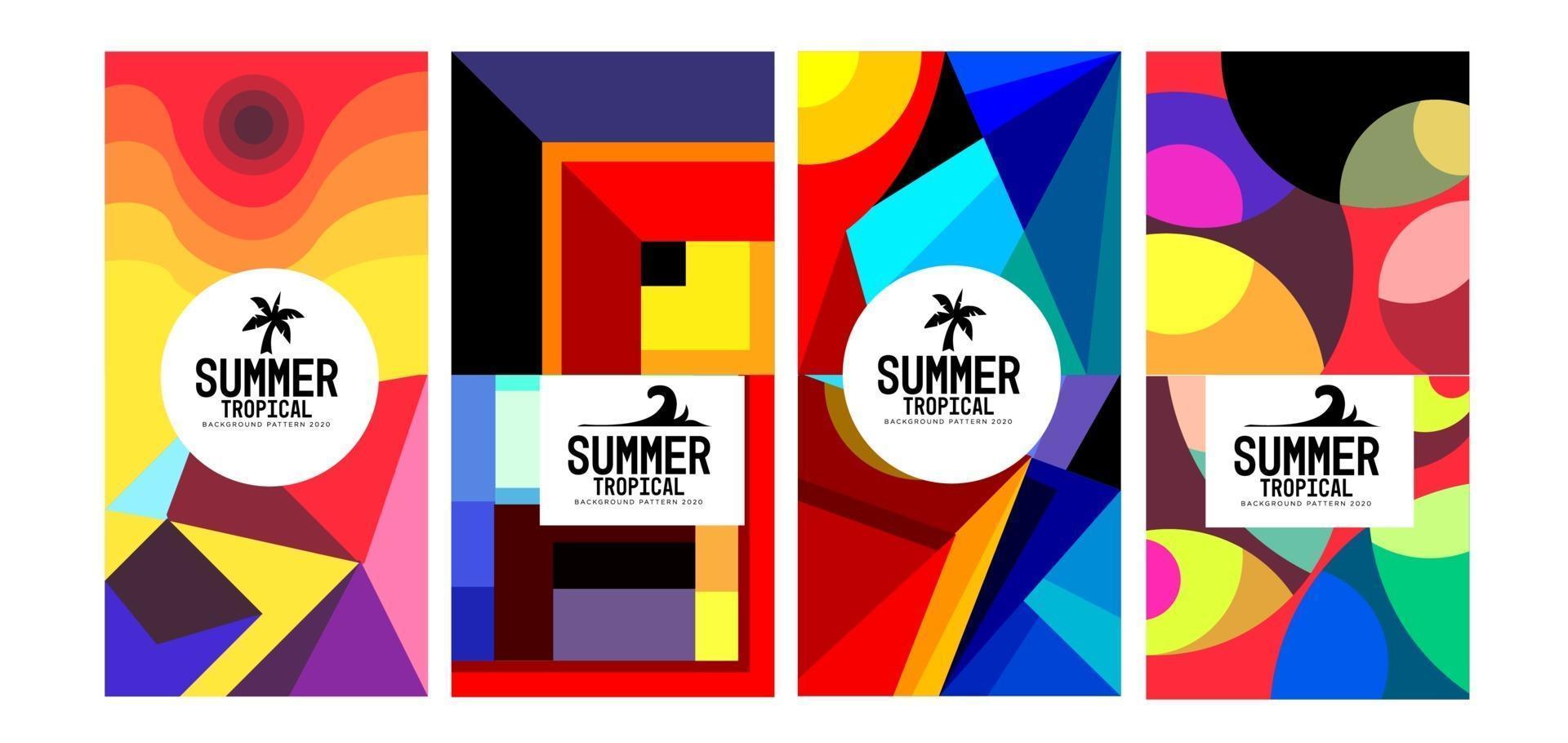 Vector colorful geometric and tropical summer background banner