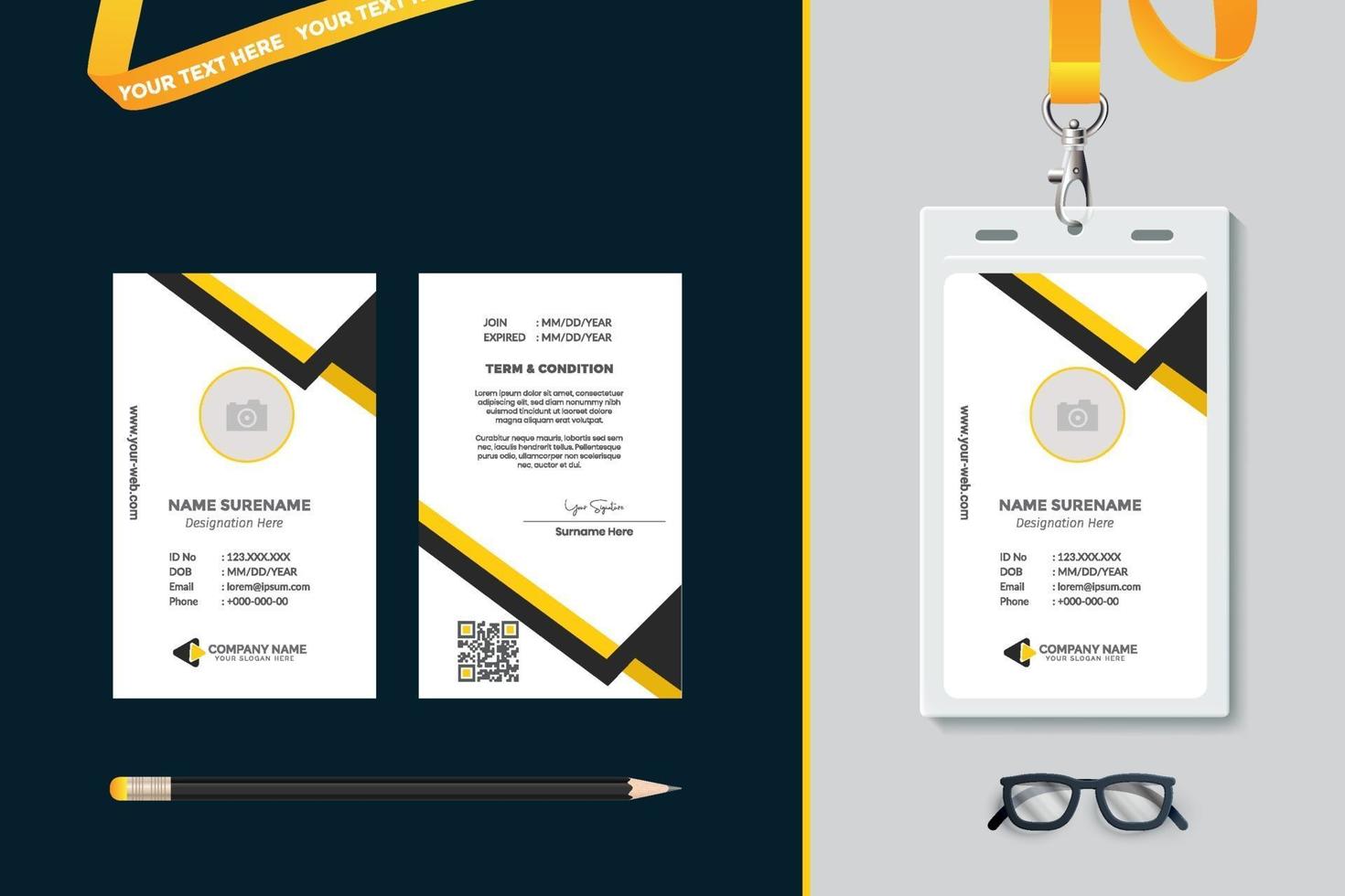 simple Id card template design vector