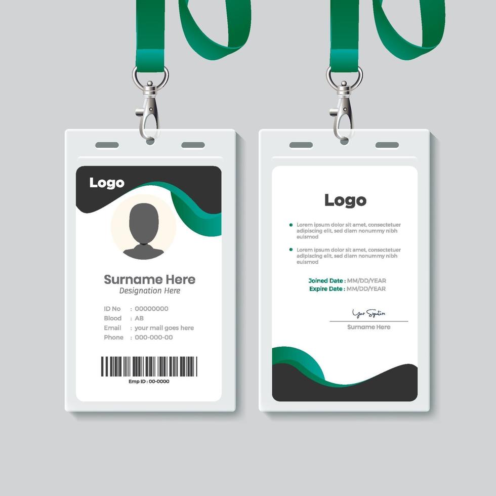 diseño de plantilla de tarjeta de identificación simple vector