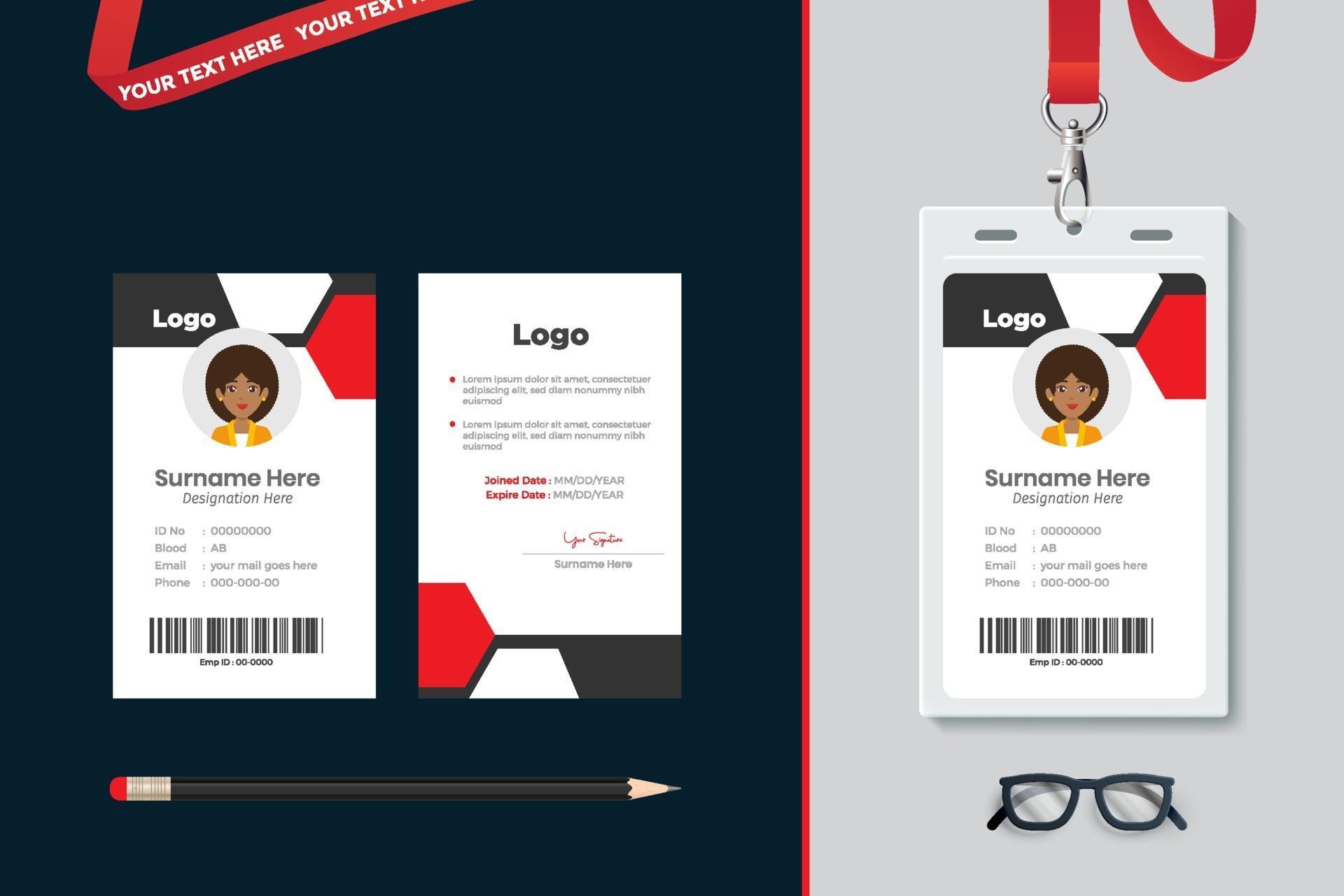 simple Id card template design with vector 2090429 Vector Art at Vecteezy