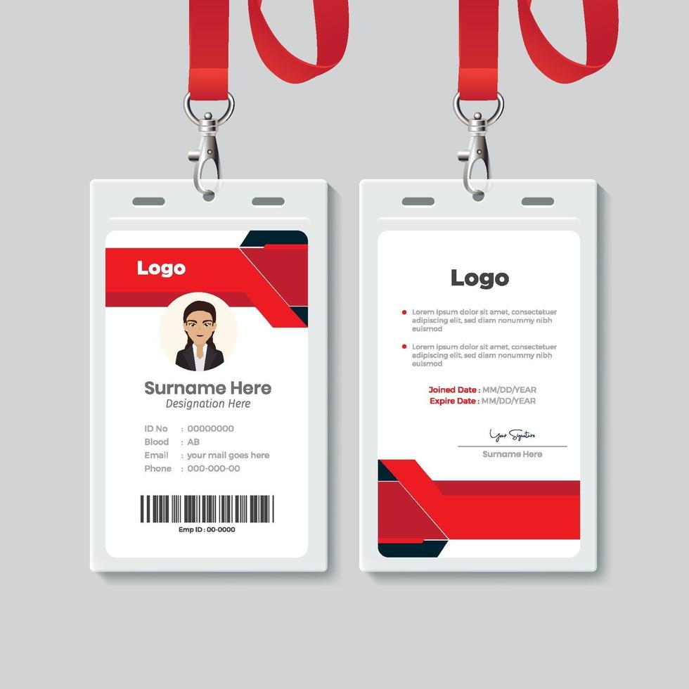 simple Id card template design vector