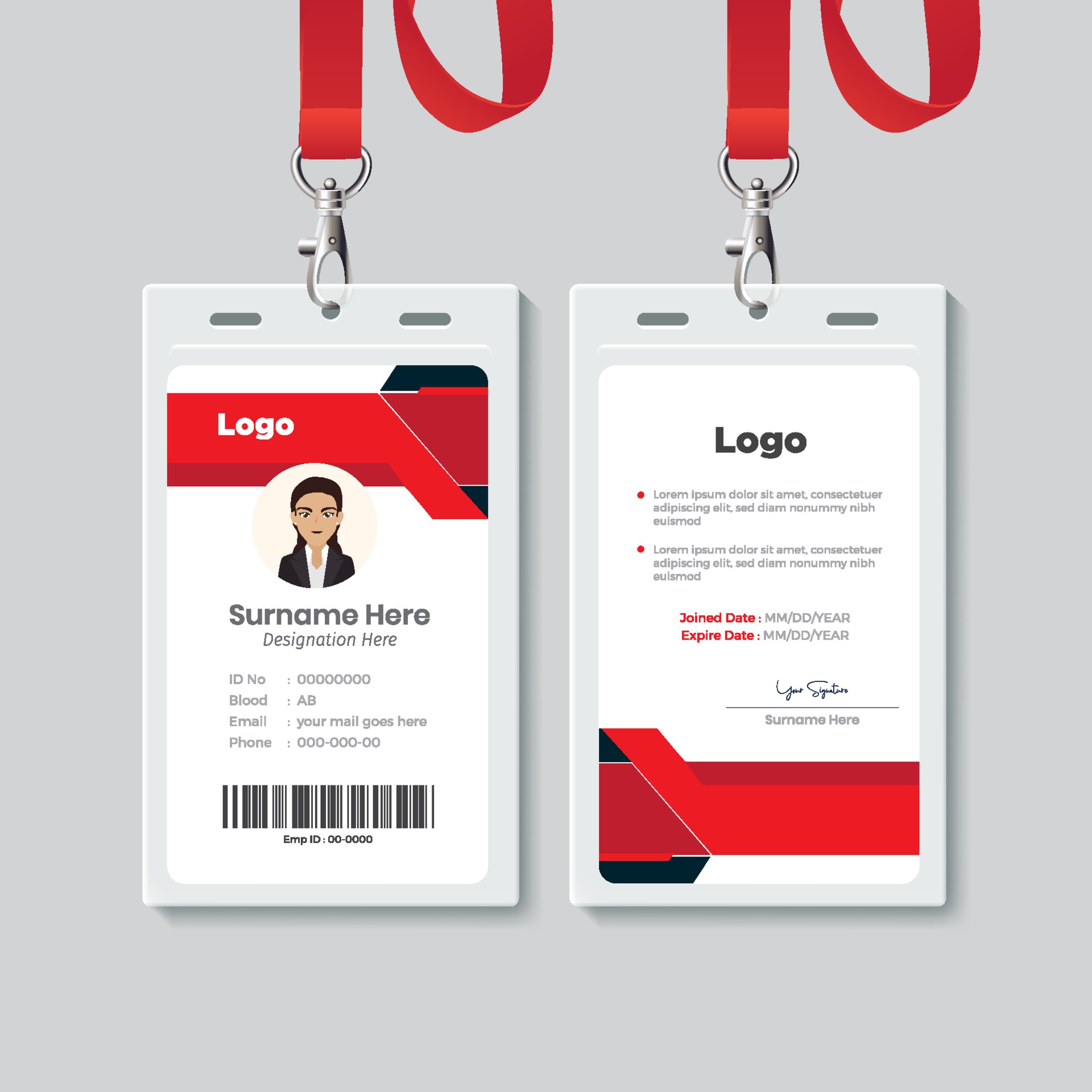 Id Card Template Vector Art, Icons, And Graphics For Free Download