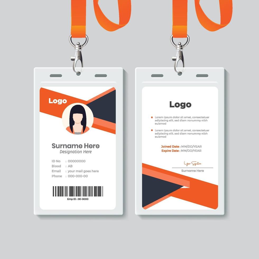 simple Id card template design vector