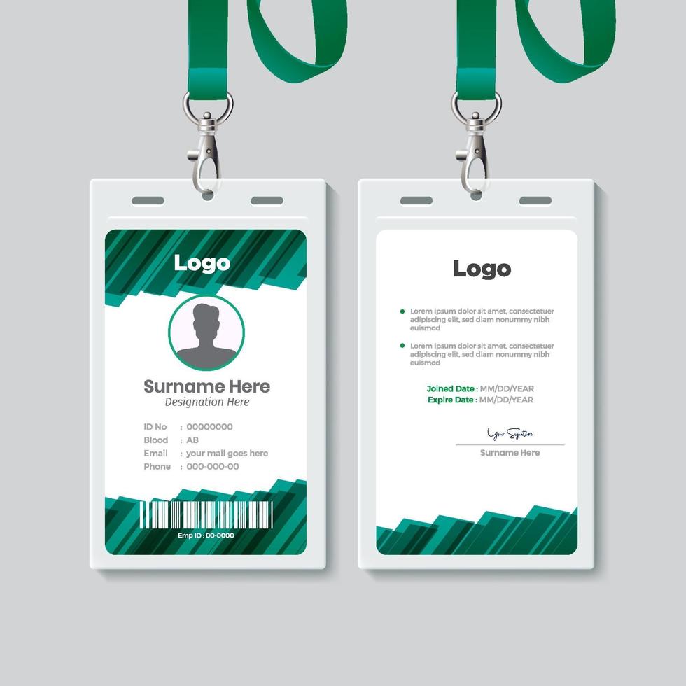 diseño de plantilla de tarjeta de identificación simple vector