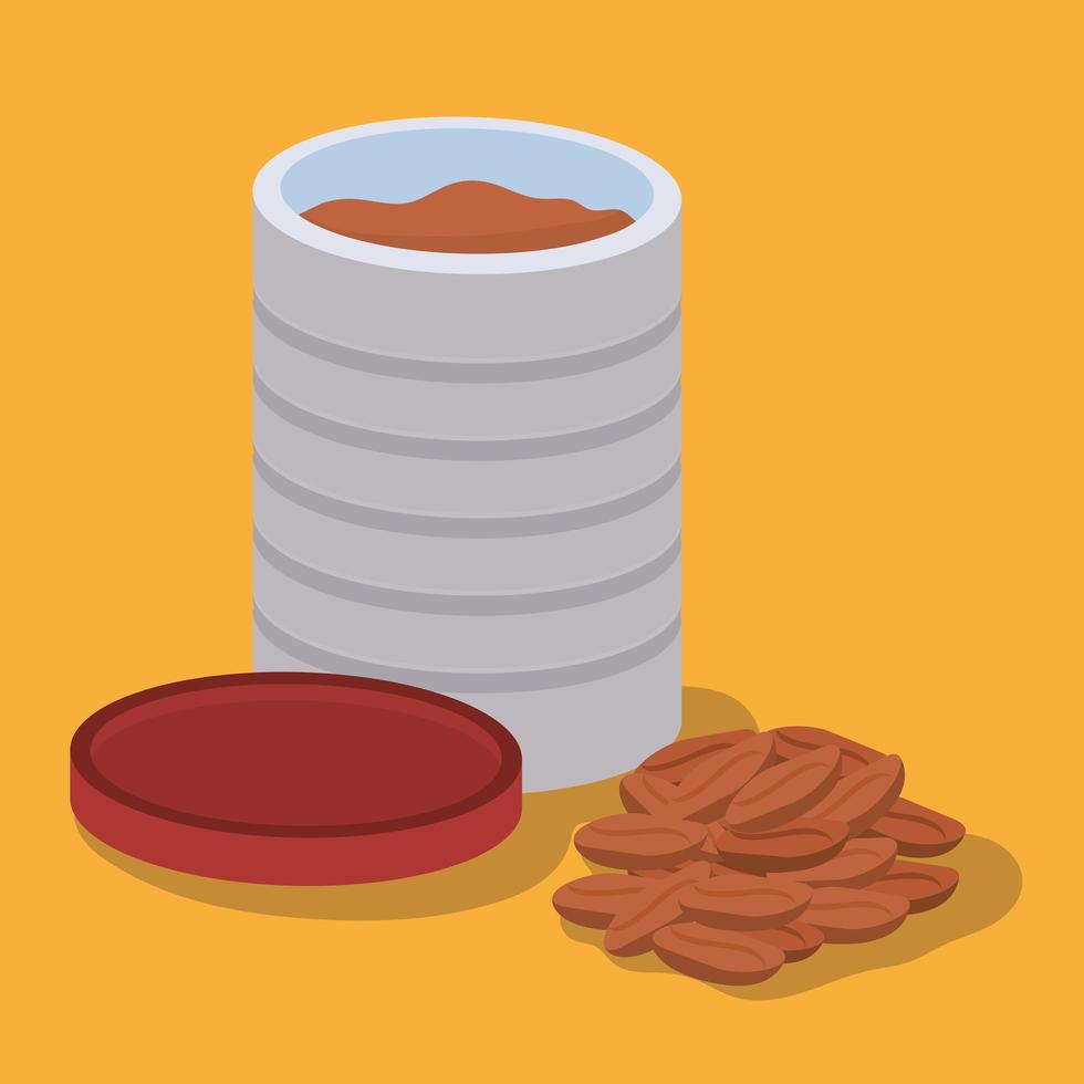 coffee jar and beans vector design