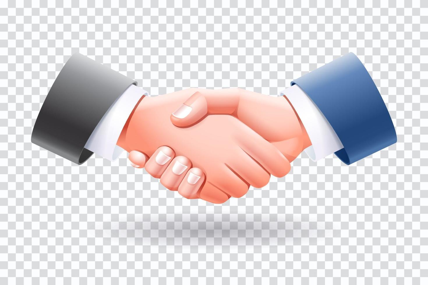 Business people handshake isolated vector illustration.