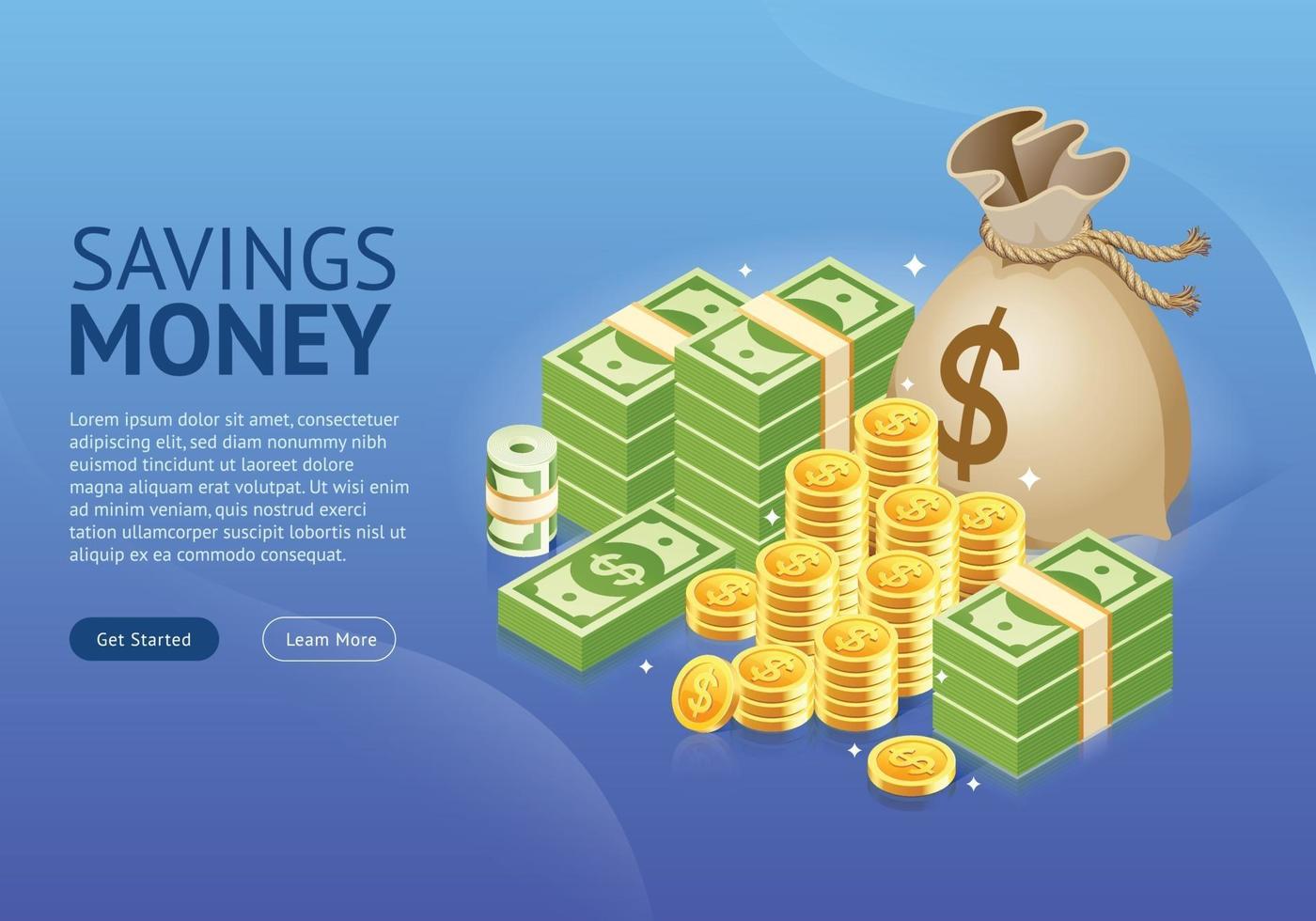 Set of money icons banner. Vector illustrations.