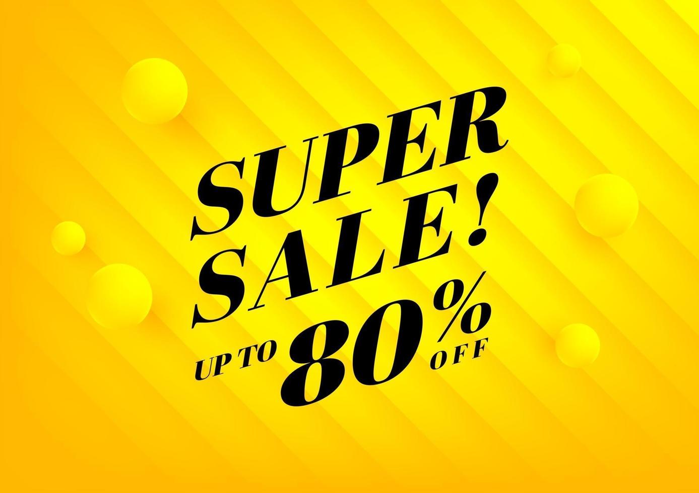 Super Sale, Summer sale banner. Yellow background special offers and promotion template design. vector