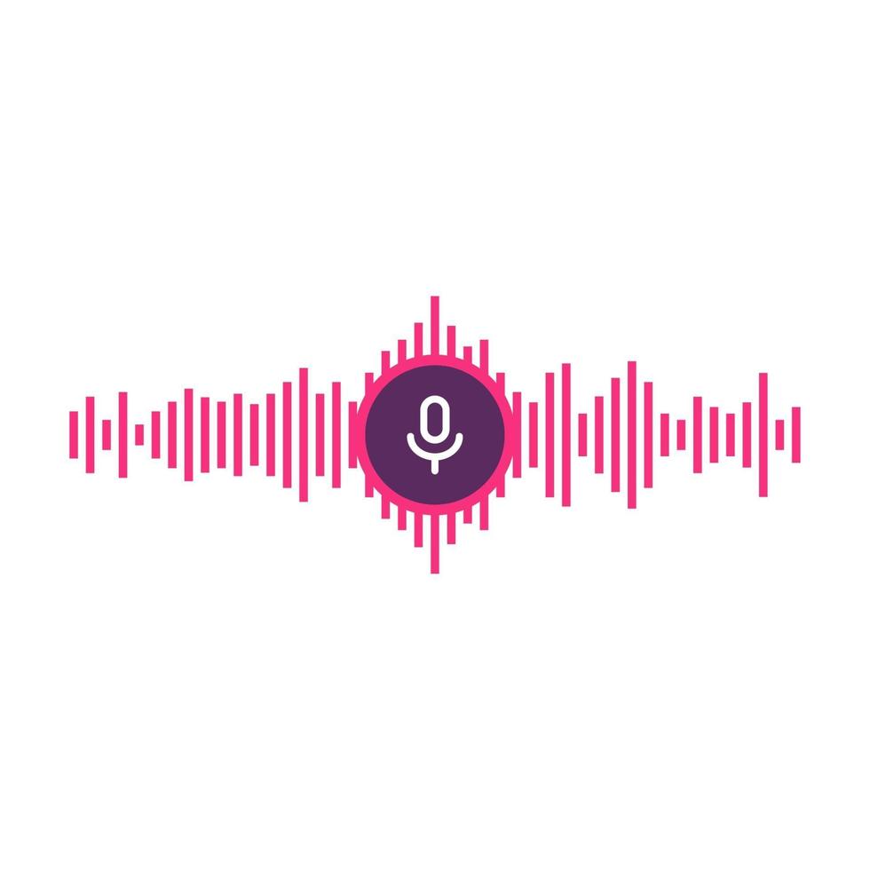 Microphone icon. Voice Recognition AI personal assistant modern technology visual concept. vector