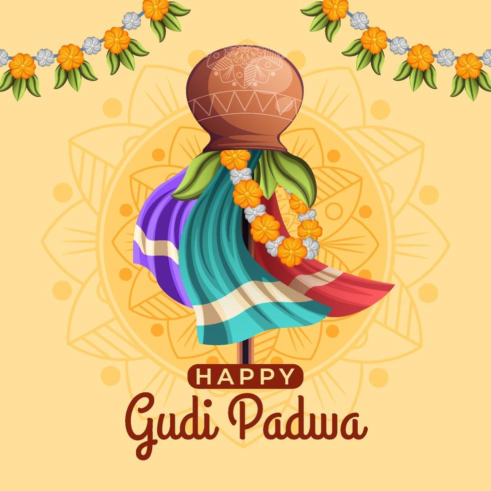 hermoso fondo de gudi padwa vector