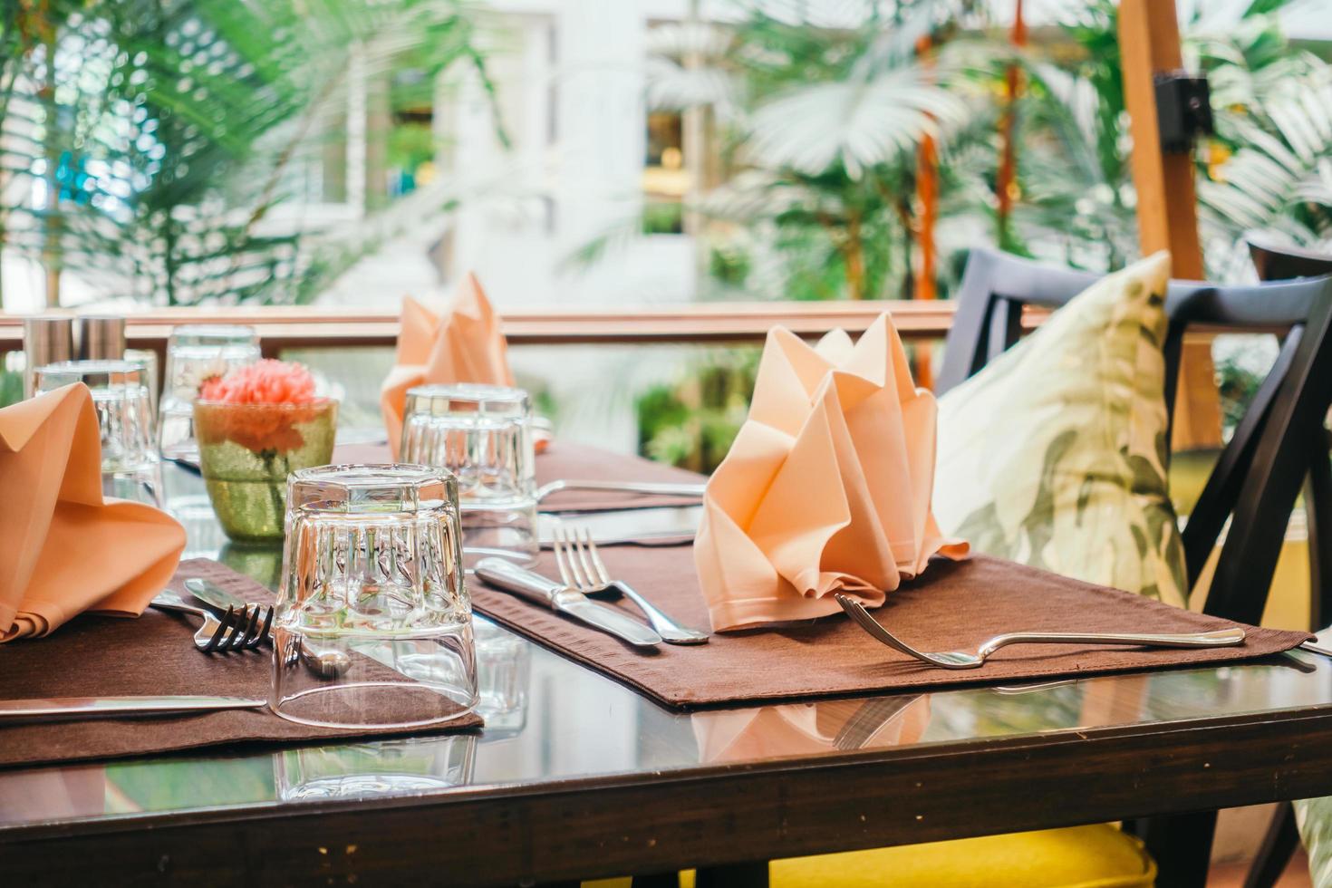 Table set for dinner photo