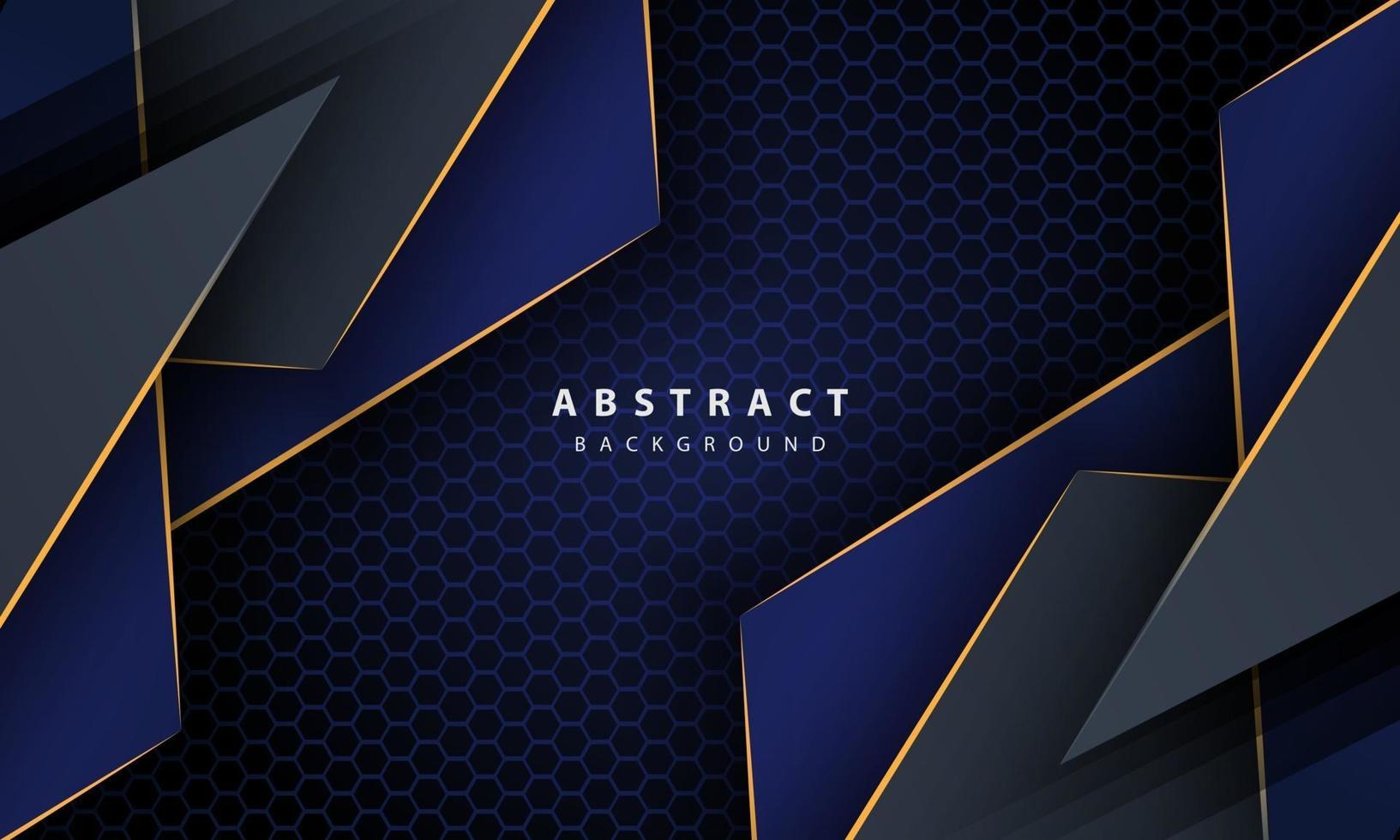 Dark Blue Abstract Hexagon Background With Gold Line Gradient Shapes Design Template For Banner Posters Cover Etc 2091300 Vector Art At Vecteezy