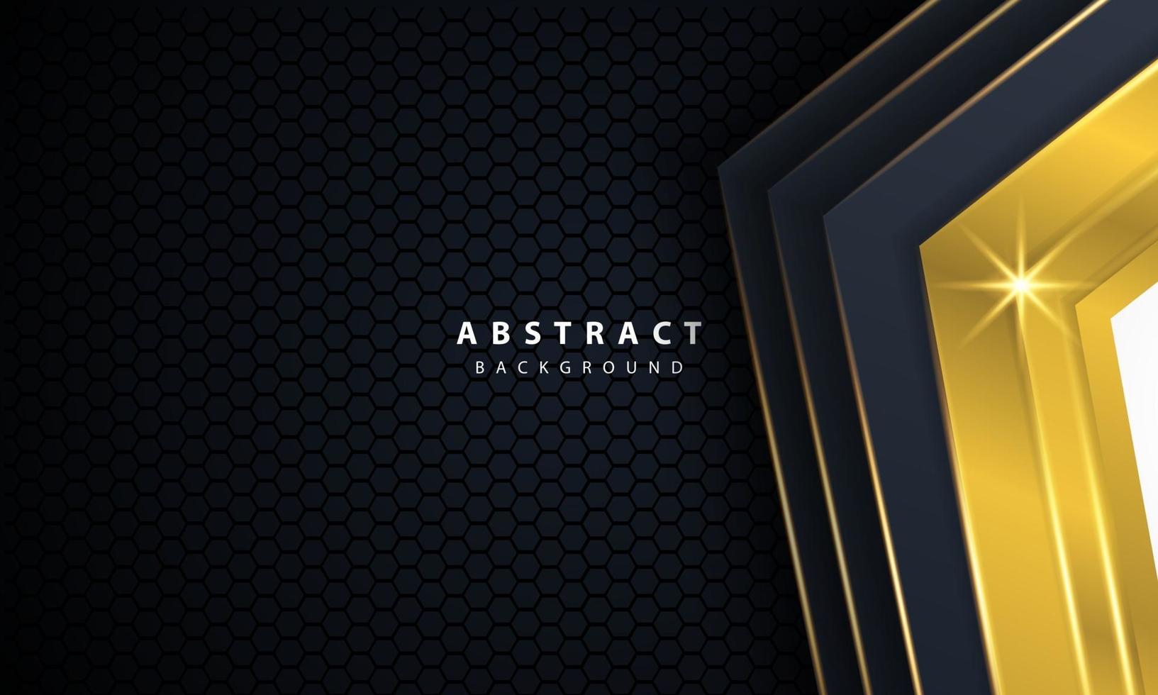 Modern gold black background with 3D Overlap layers effect. vector