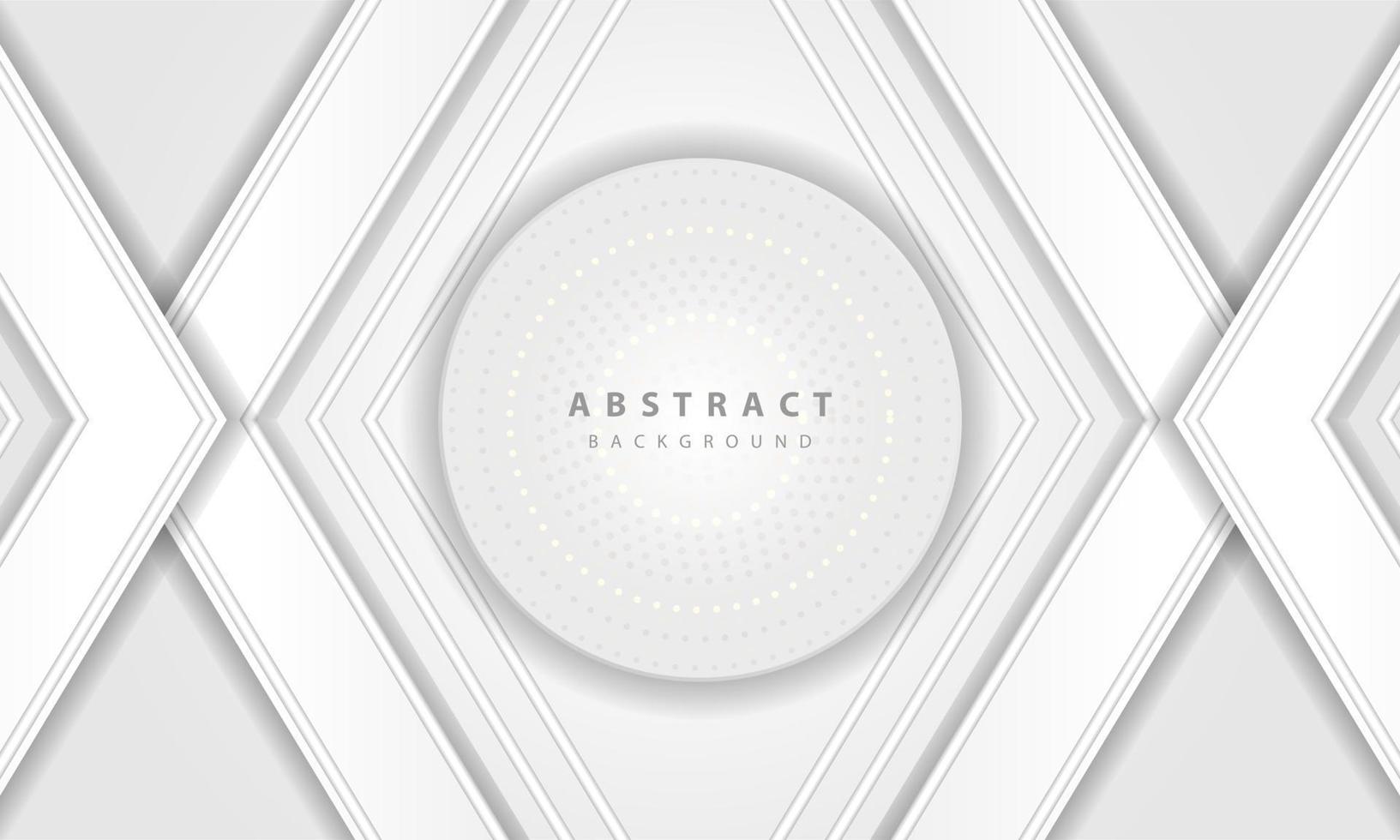 Abstract 3D circle paper cut layer white background. Elegant circle shape design. vector