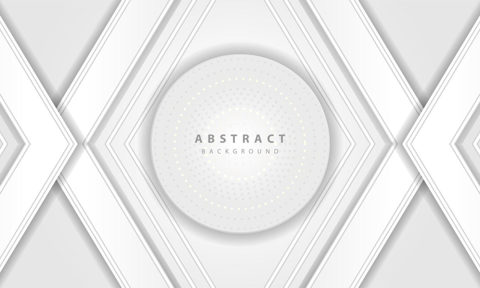 Abstract 3D circle paper cut layer white background. Elegant circle shape design. vector