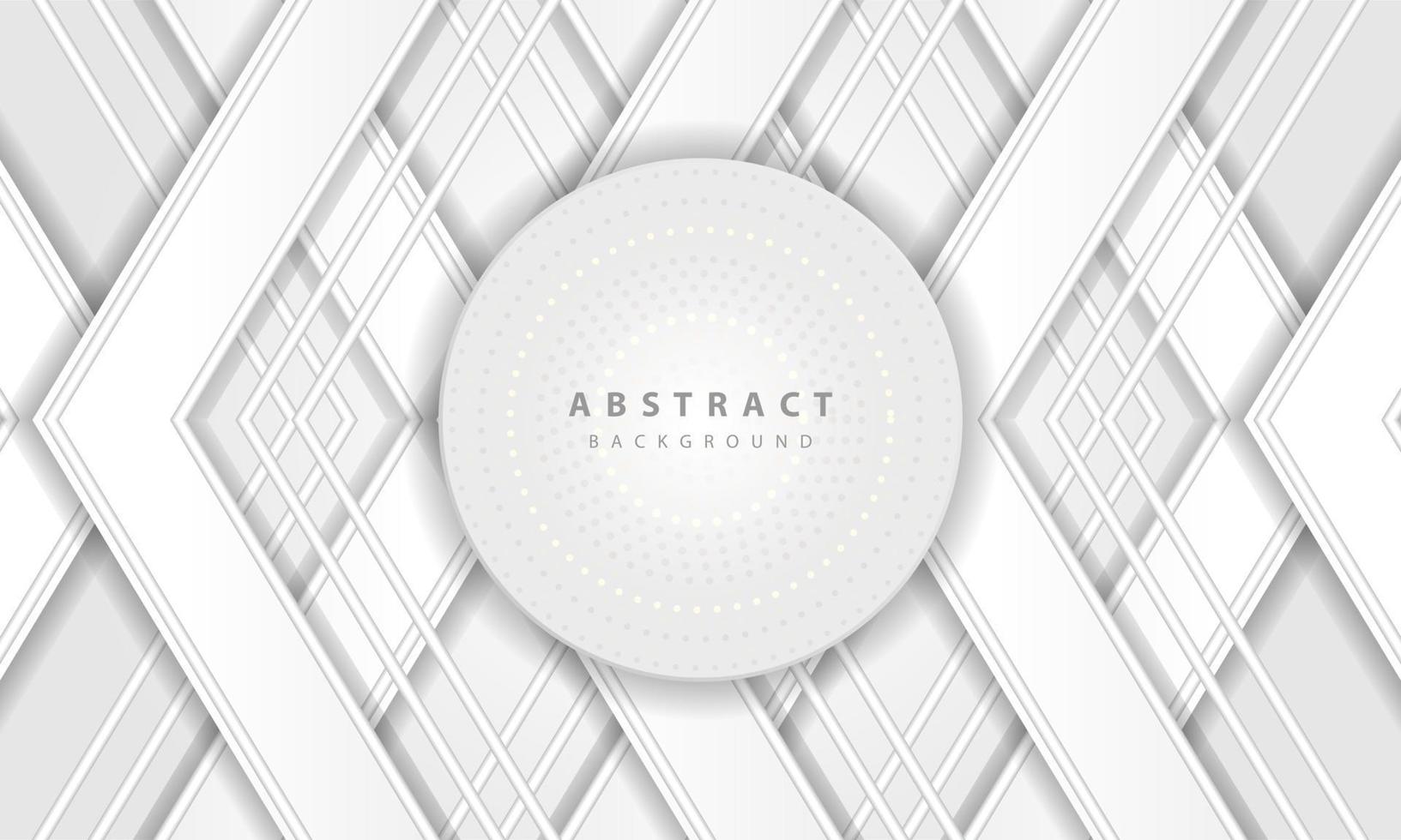 Abstract 3D circle paper cut layer white background. Elegant circle shape design. vector
