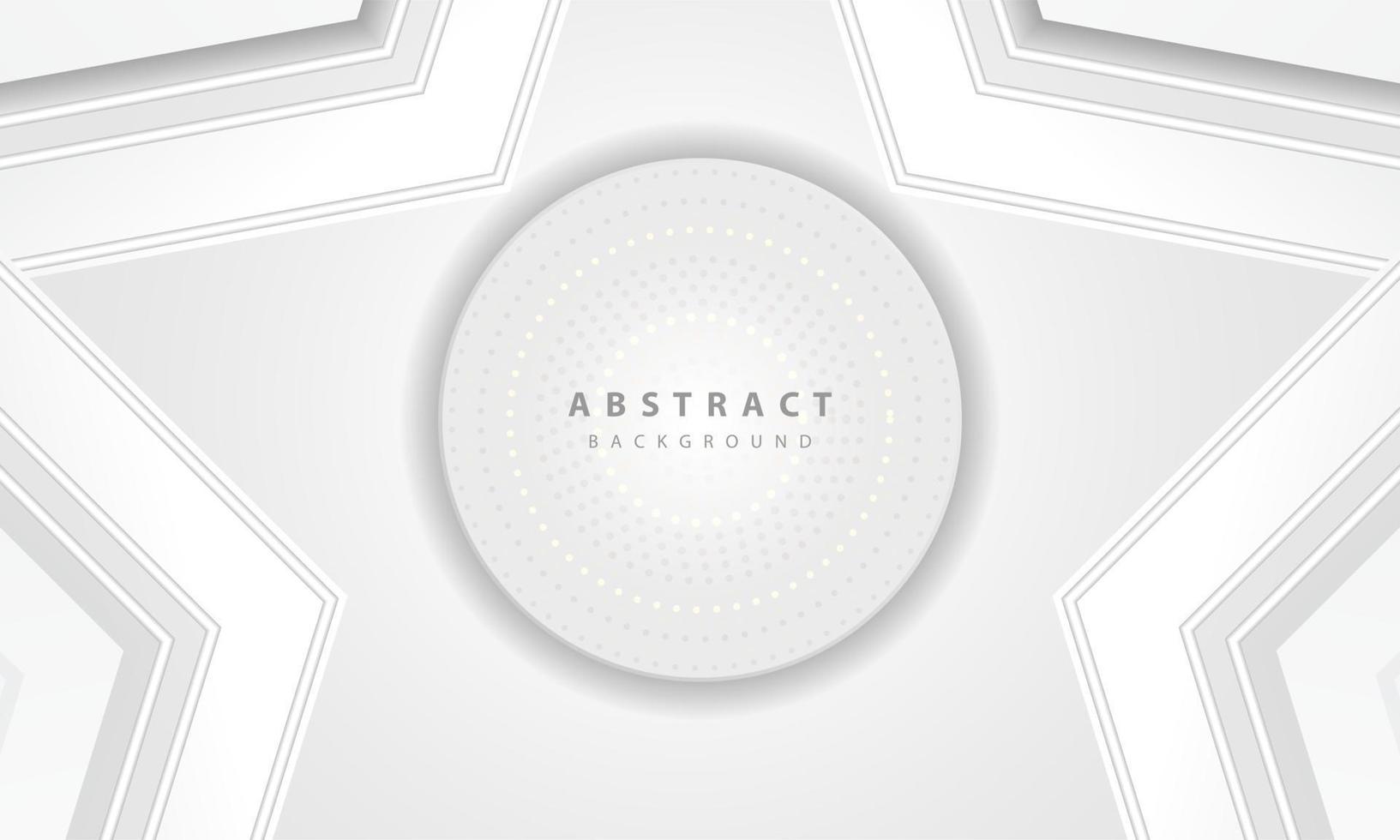 Abstract 3D circle paper cut layer white background. Elegant circle shape design. vector