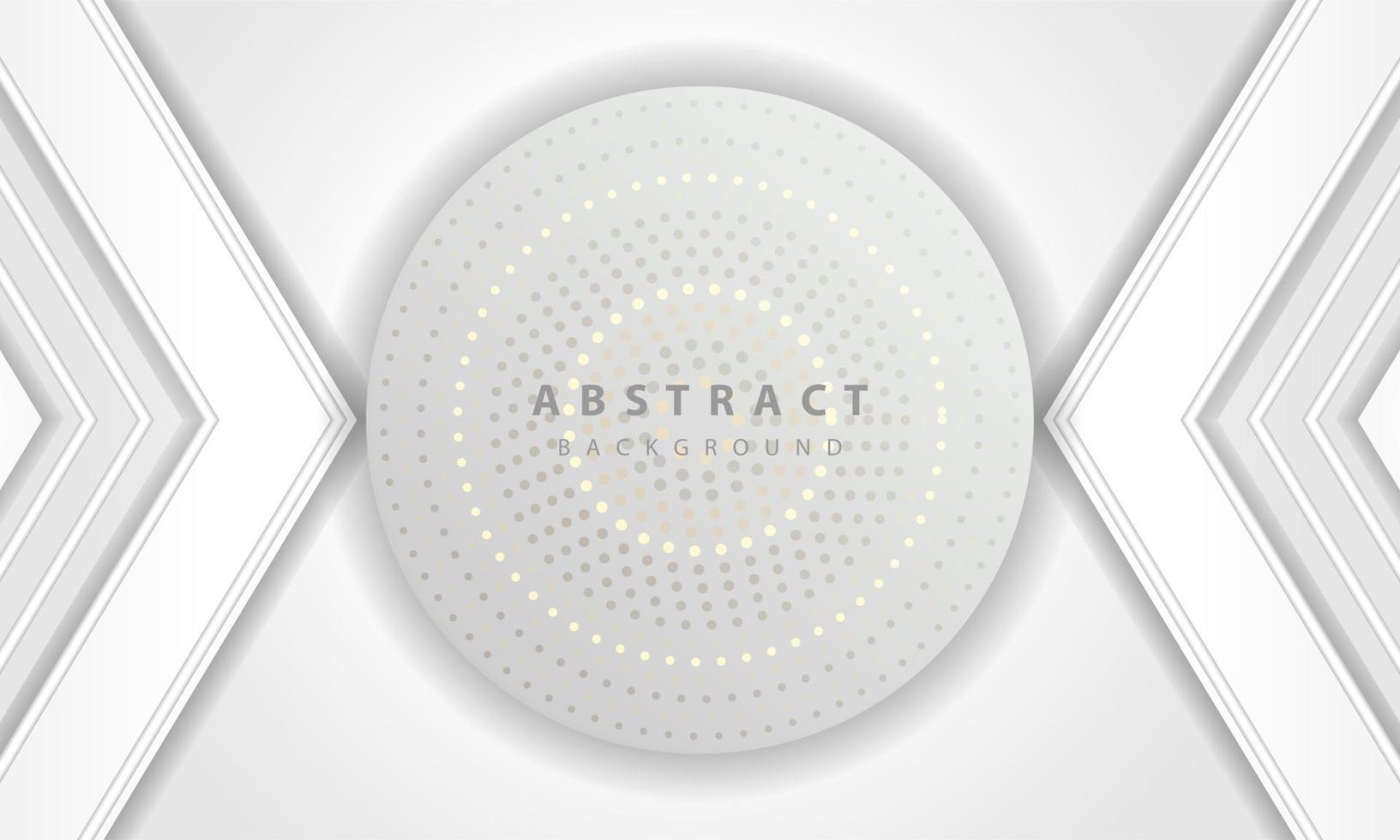 Abstract 3D circle paper cut layer white background. Elegant circle shape design. vector