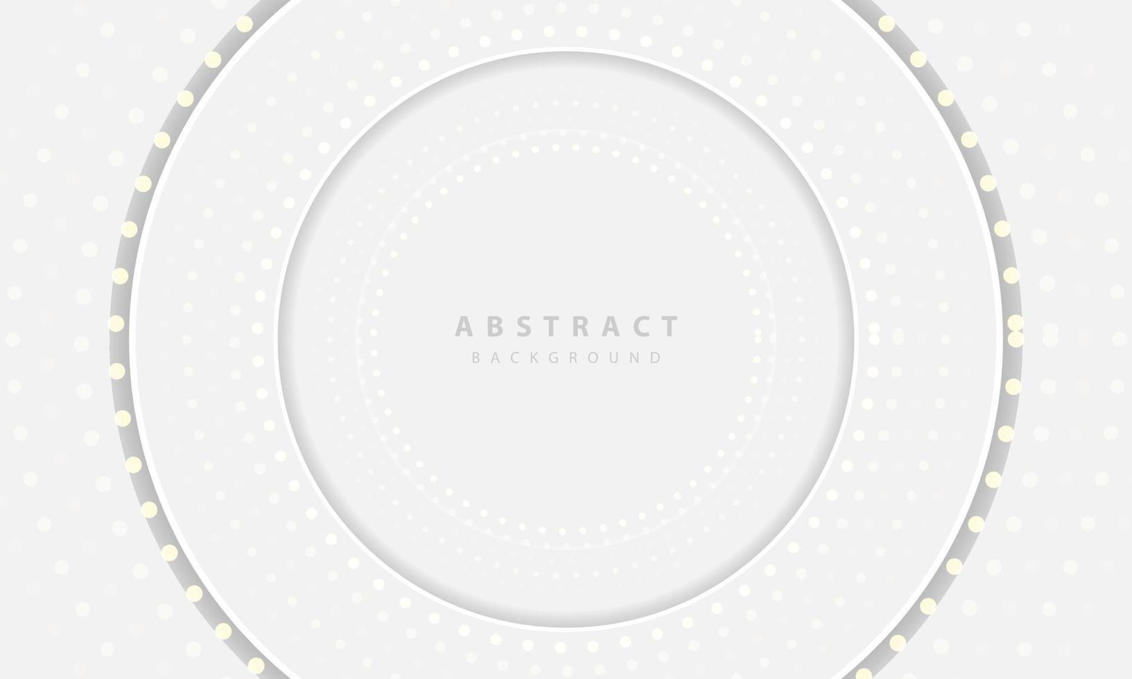 Abstract 3D circle paper cut layer white background. Elegant circle shape design. vector