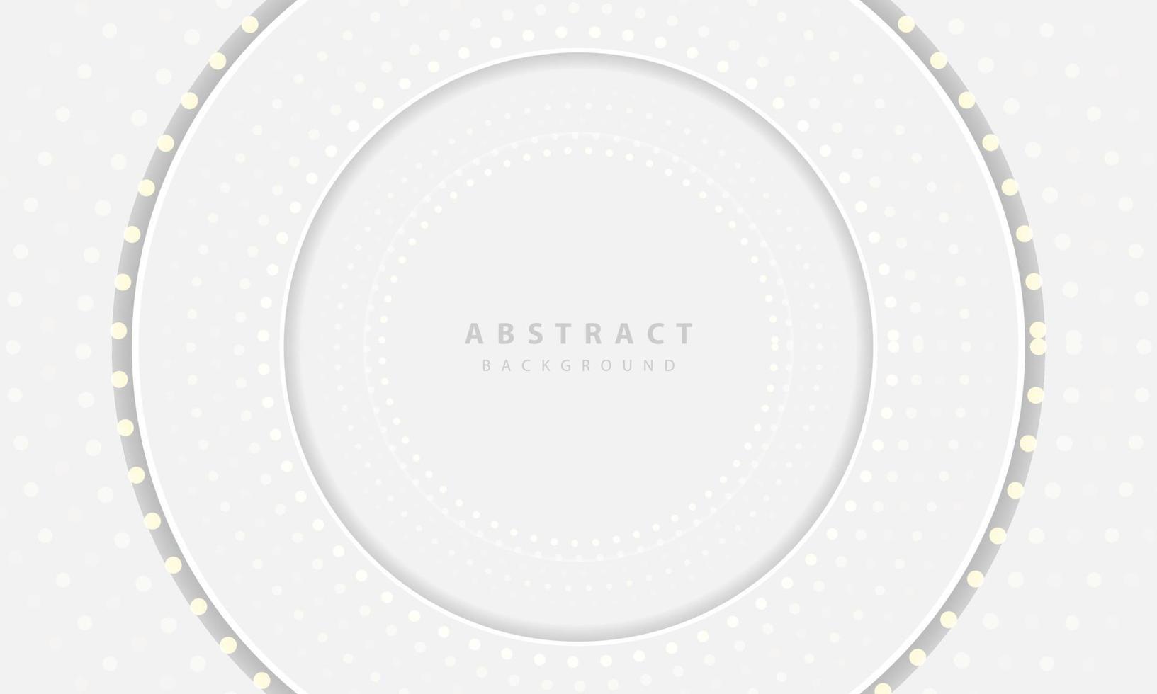 Abstract 3D circle paper cut layer white background. Elegant circle shape design. vector