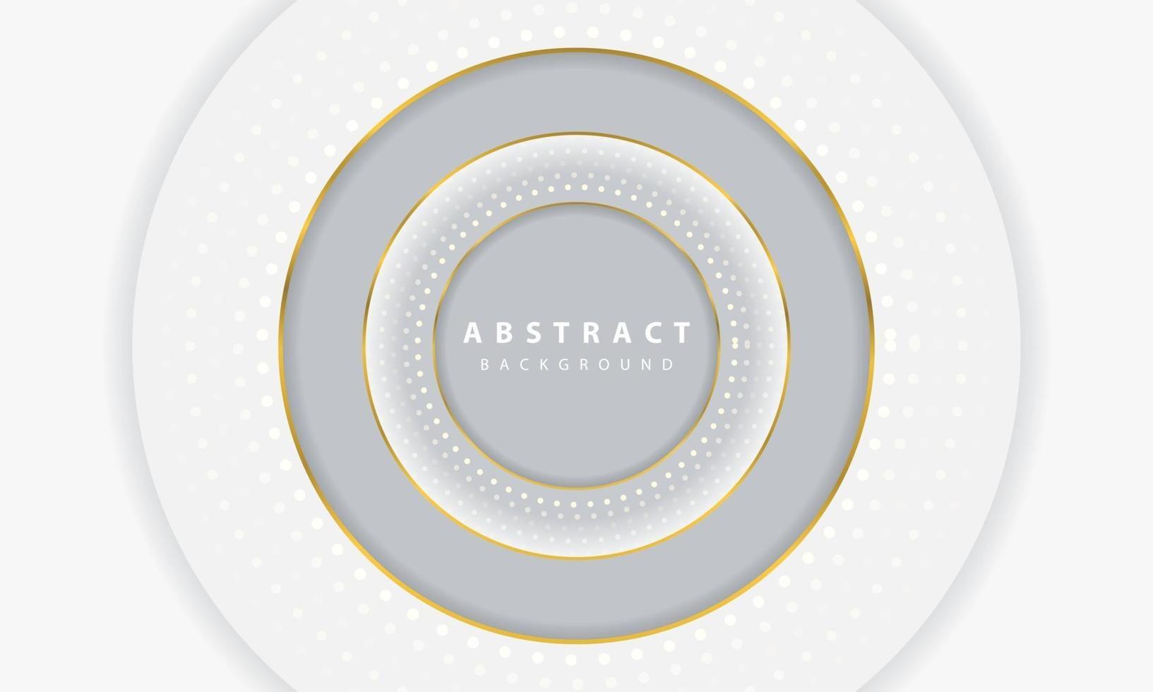 Abstract 3D circle paper cut layer white background. Elegant circle shape design. vector