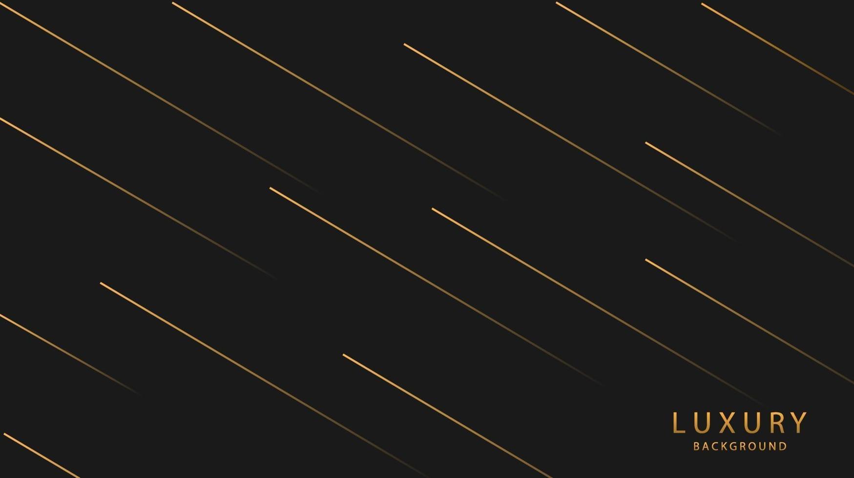 Fondo de lujo de oro negro abstracto con línea dorada, que puede usar para fondos de pantalla y fondo web. vector