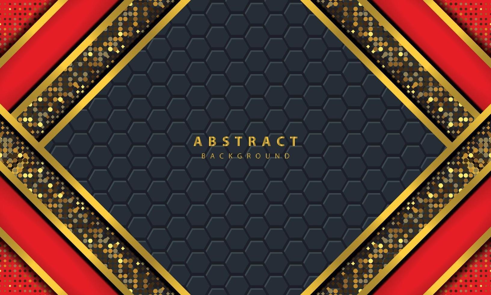 Dark abstract background with black overlap layers. Texture with golden line effect element decoration. Red Background vector. vector