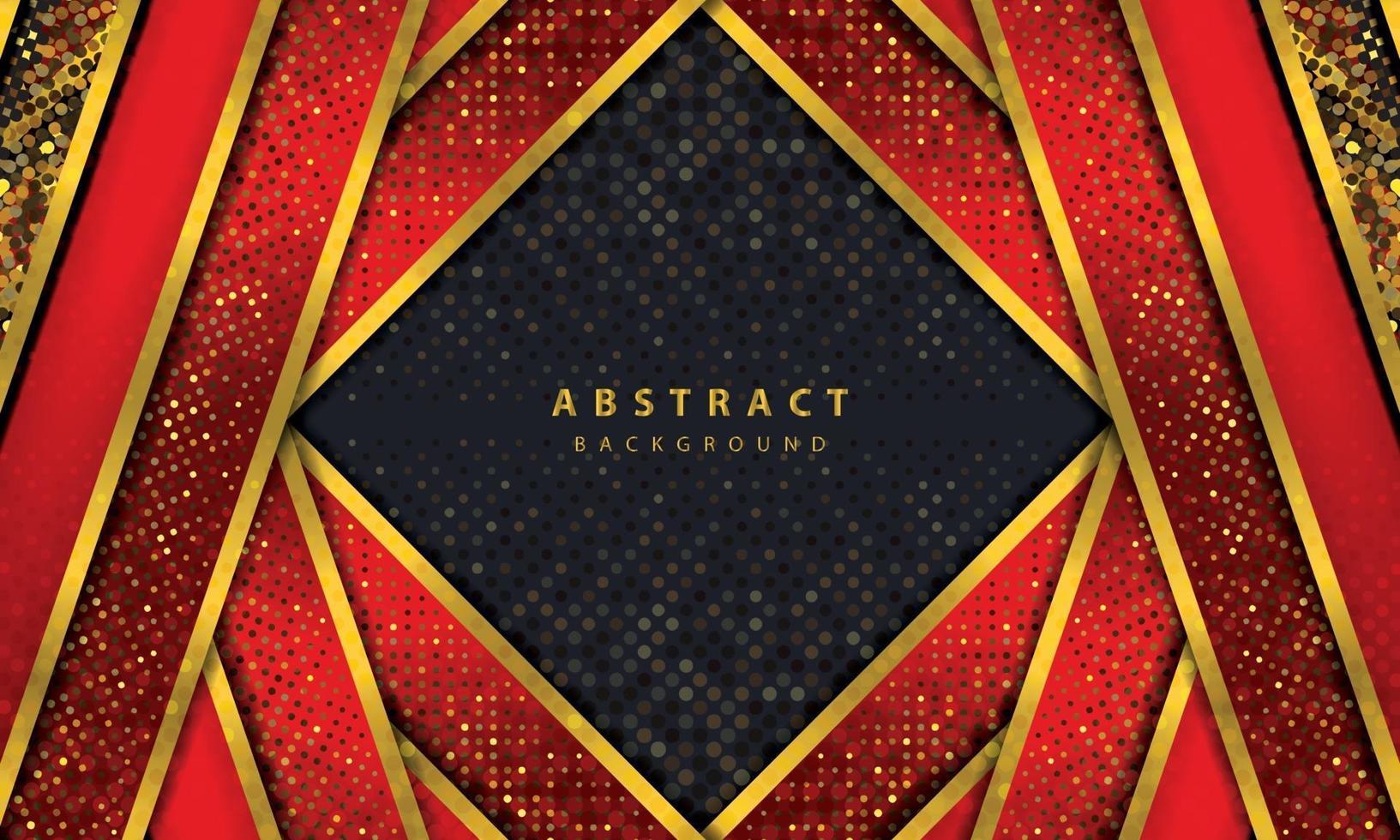Dark abstract background with black overlap layers. Texture with golden line effect element decoration. Red Background vector. vector