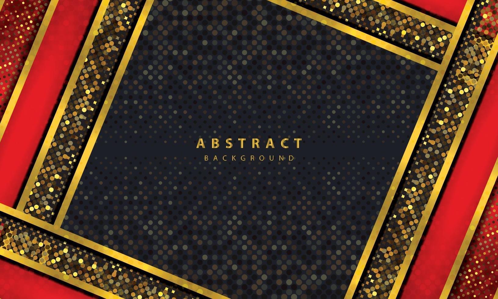 Dark abstract background with black overlap layers. Texture with golden line effect element decoration. Red Background vector. vector