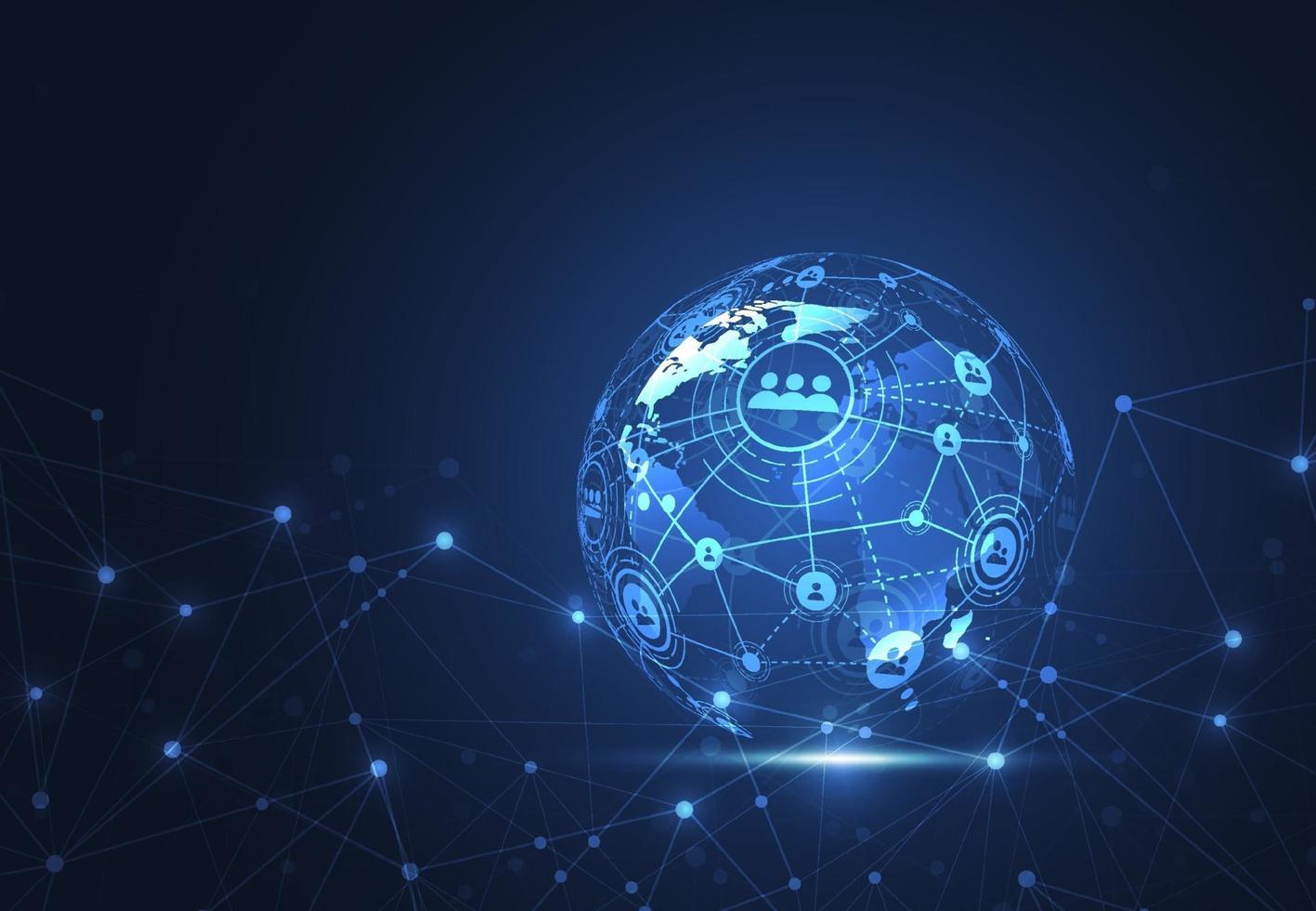 Global network connection. World map point and line composition concept of global business. Vector Illustration