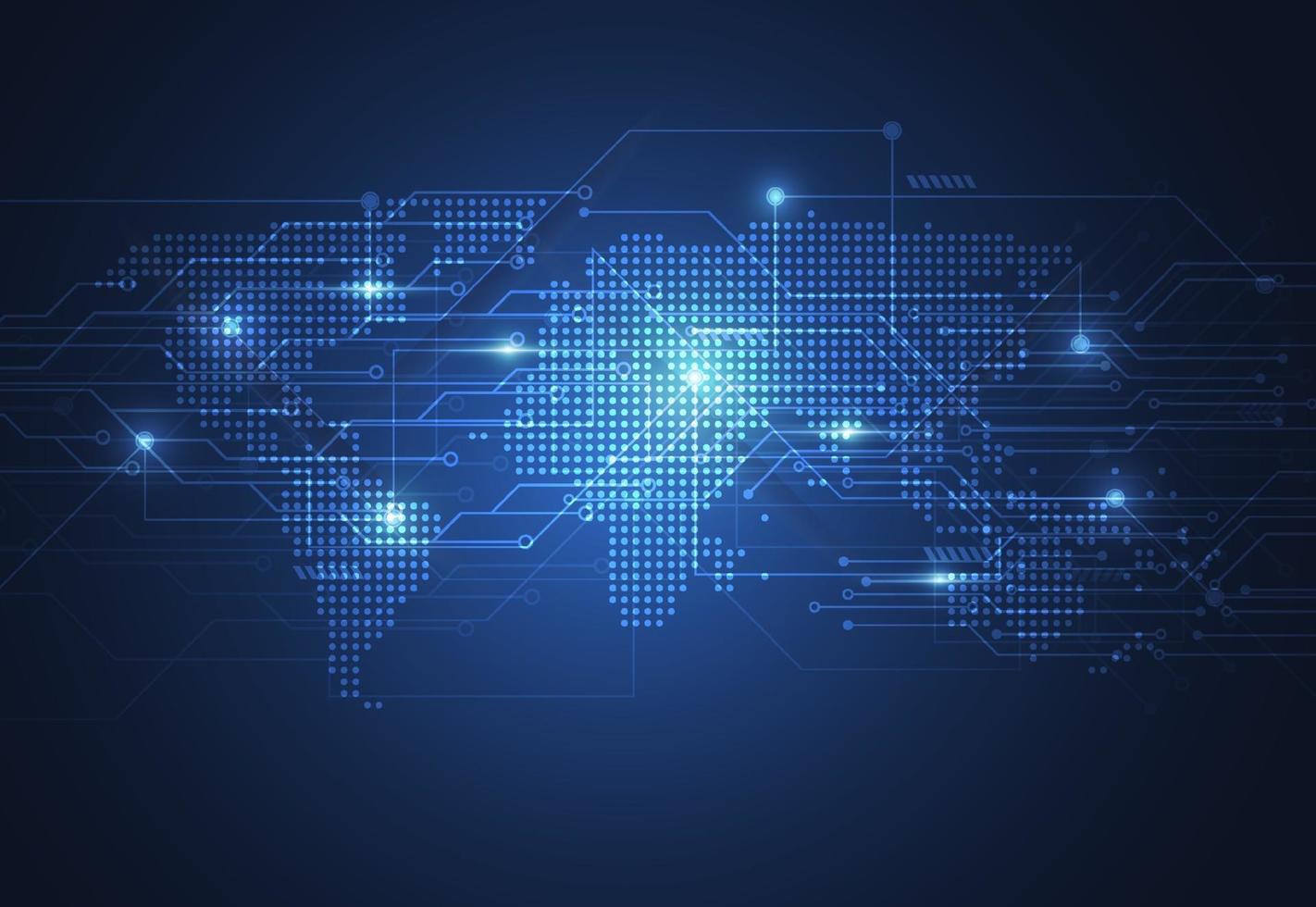 Global network connection. World map point and line composition concept of global business. Vector Illustration