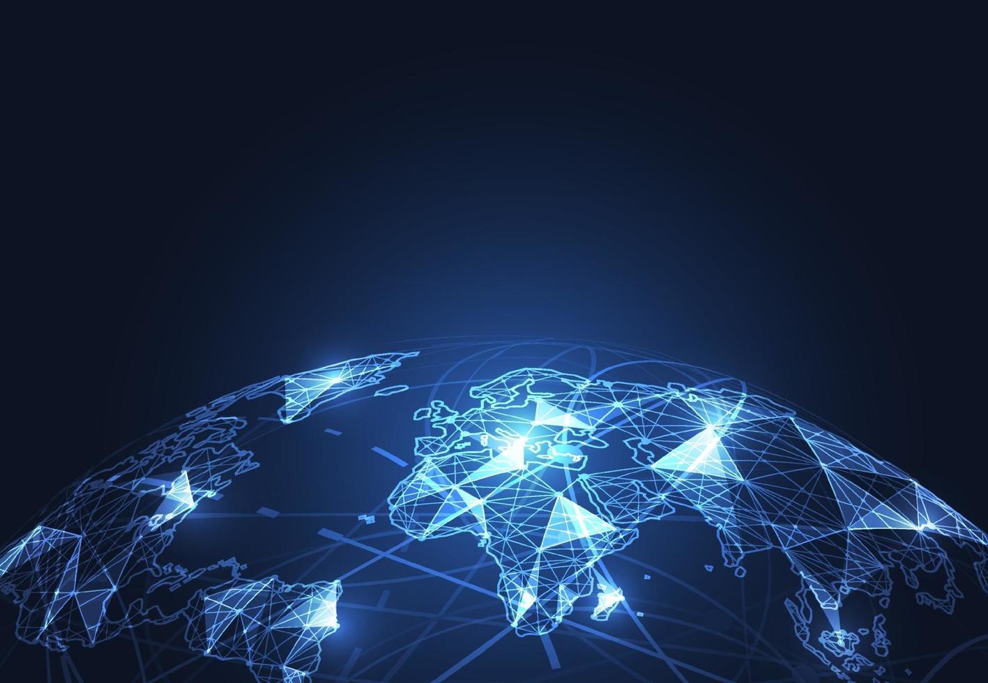 Global network connection. World map point and line composition concept