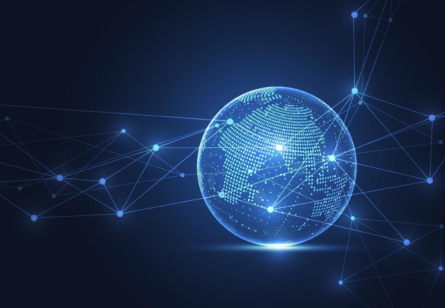 Global network connection. World map point and line composition concept of global business. Vector Illustration