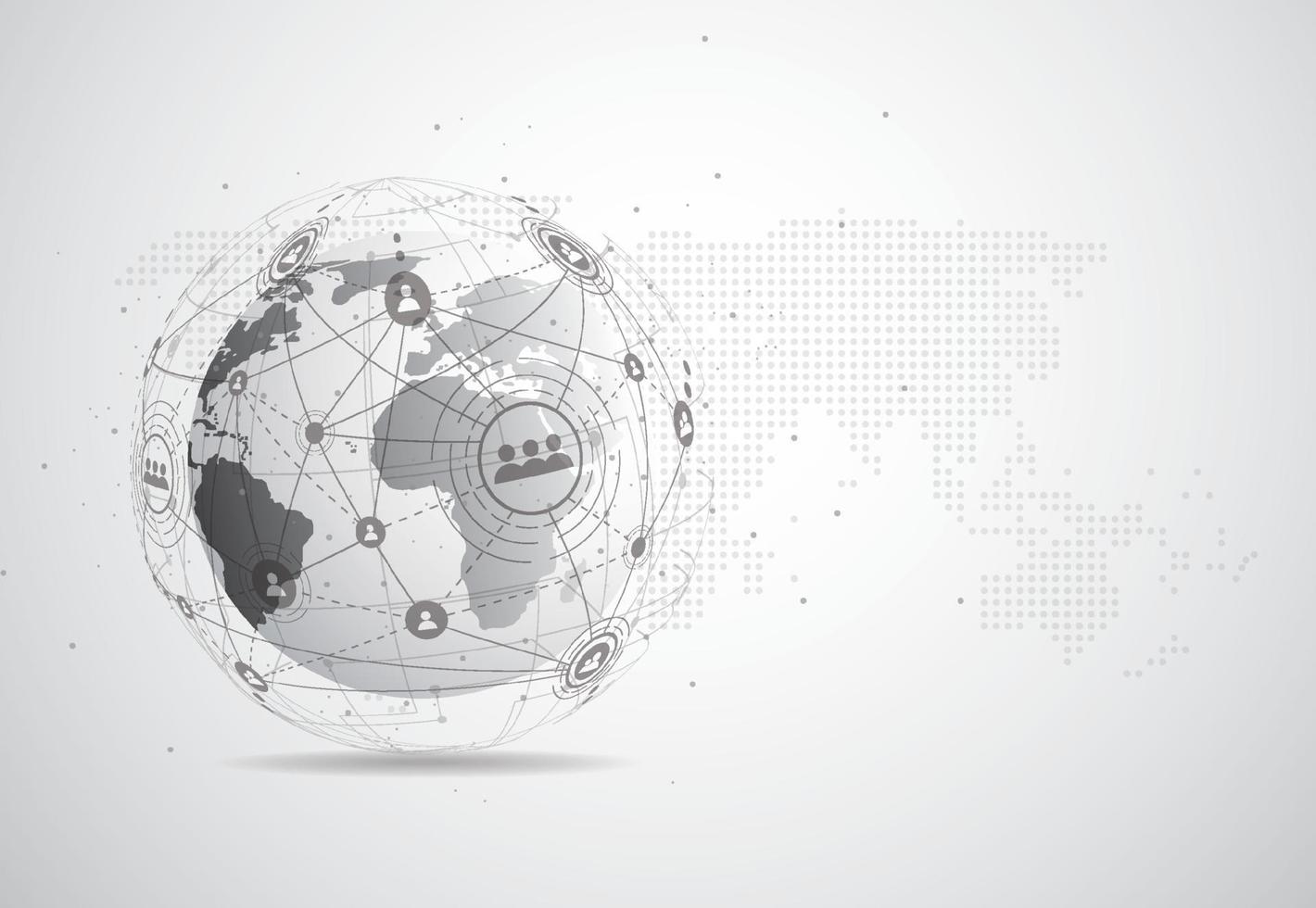 Global network connection. World map point and line composition concept of global business. Vector Illustration