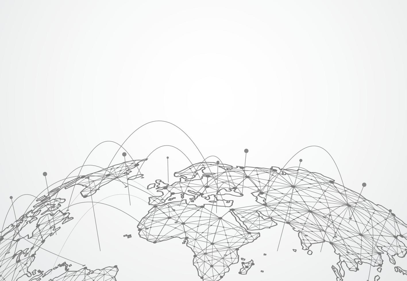 Global network connection. World map point and line composition concept of global business. Vector Illustration